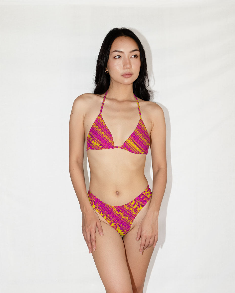 Batik Parang Pink Series Triangle Bra - DOKOYO