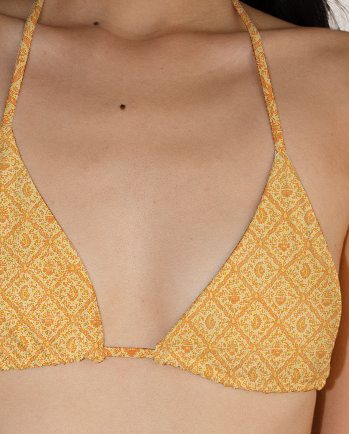 Batik Sidoluhur Orange Series Triangle Bra - DOKOYO