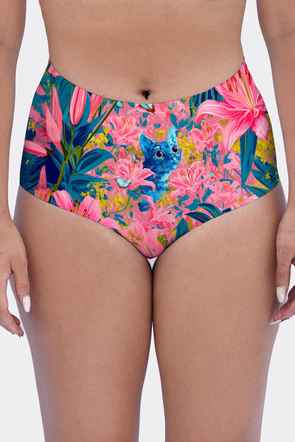 HIGH WAIST CATS & FLOWERS 2