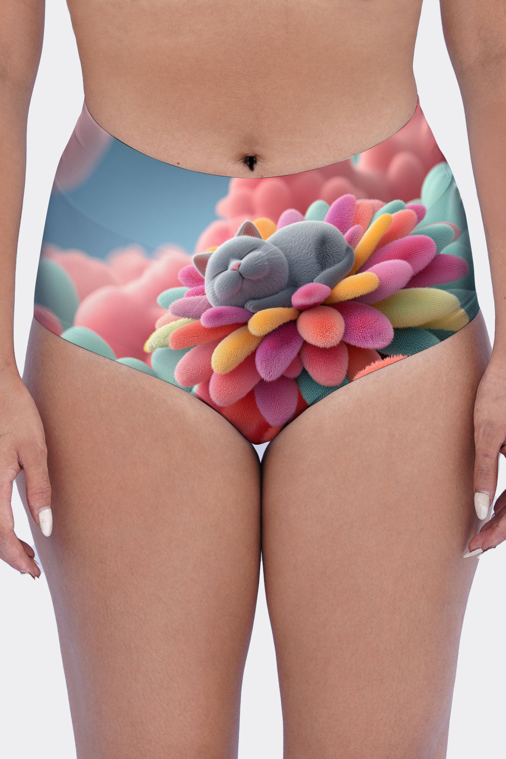 HIGH WAIST CATS & FLOWERS 43