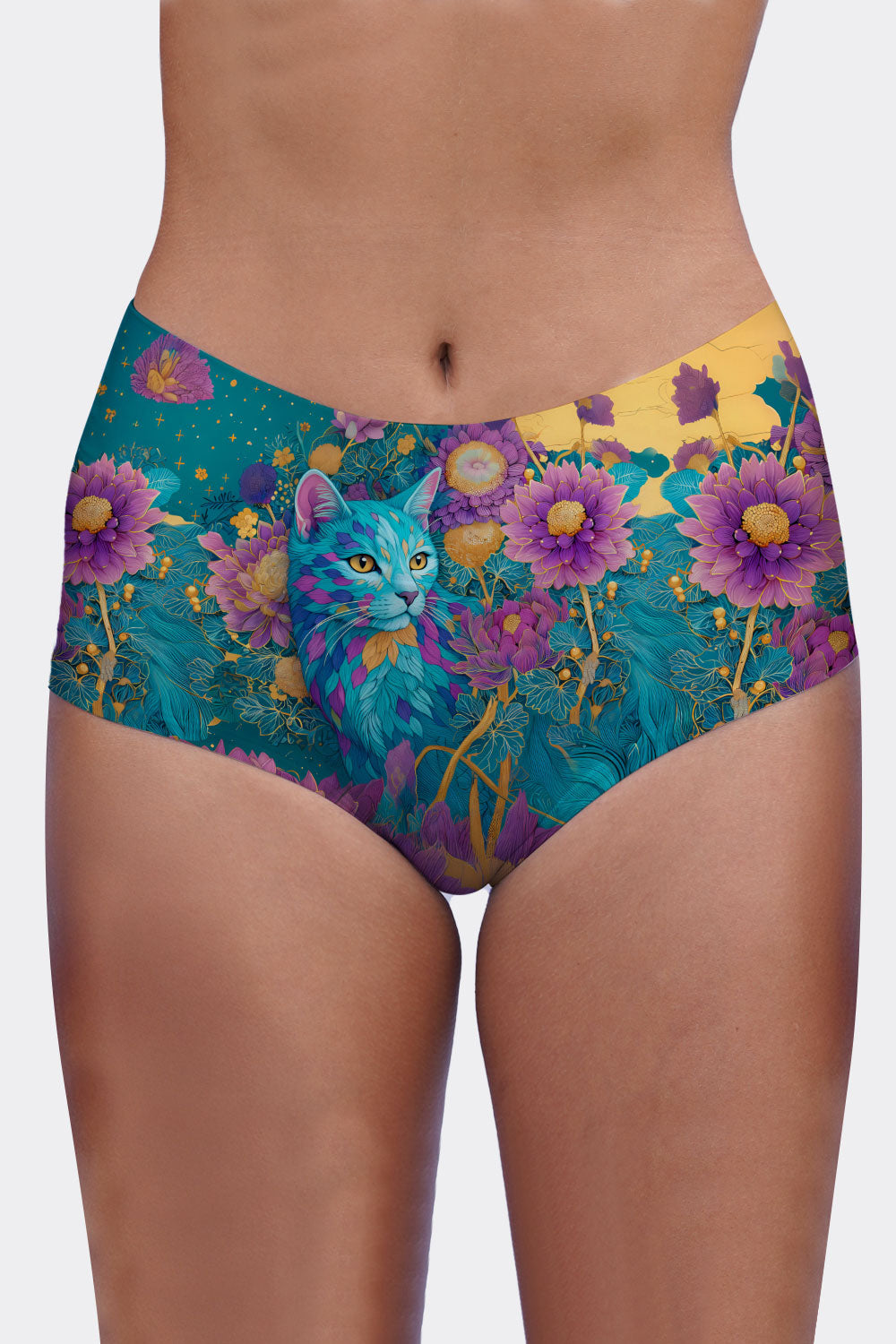 MIDWAIST CATS & FLOWERS 56