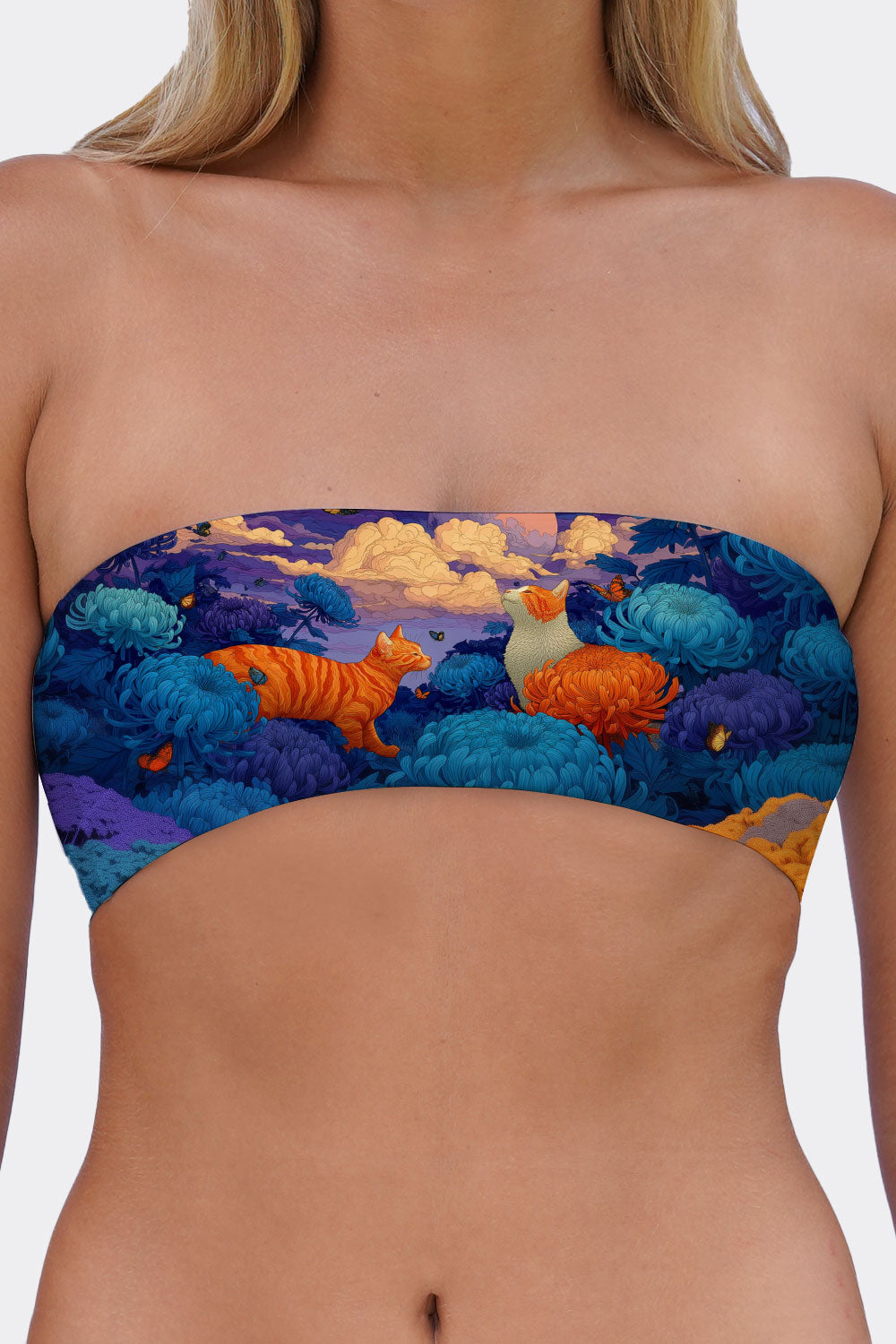 TUBE BRA CATS & FLOWERS 58
