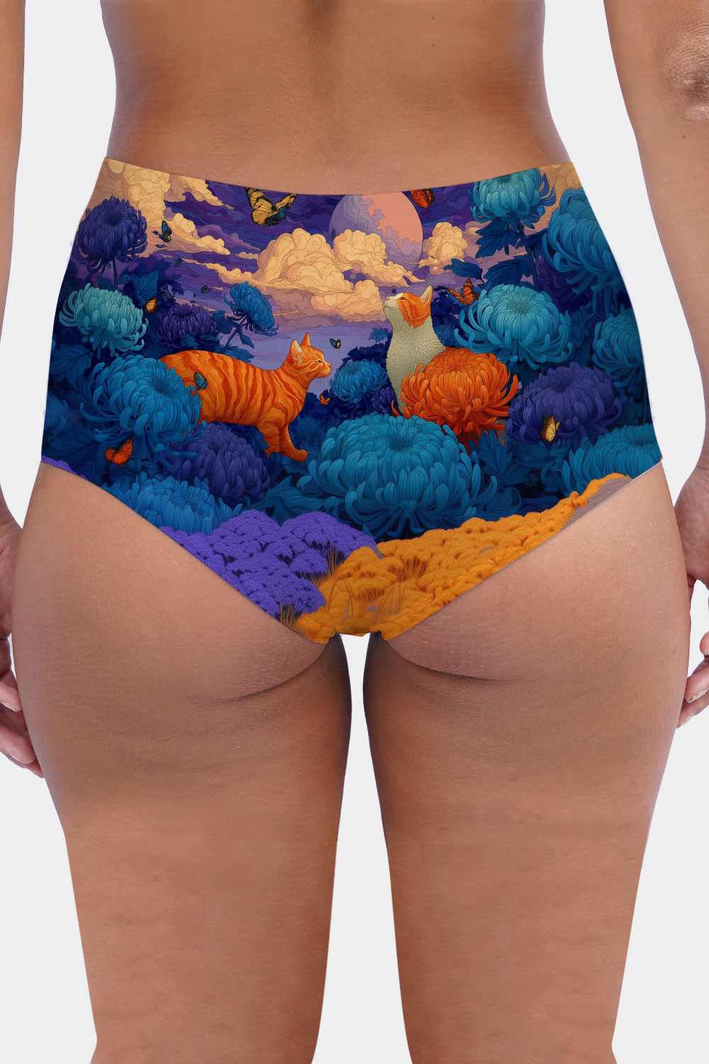 MIDWAIST CATS & FLOWERS 58