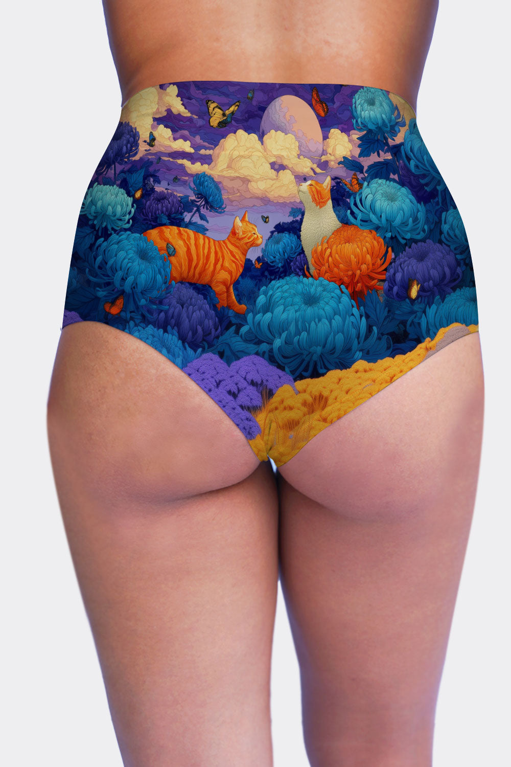 HIGH WAIST CATS & FLOWERS 58