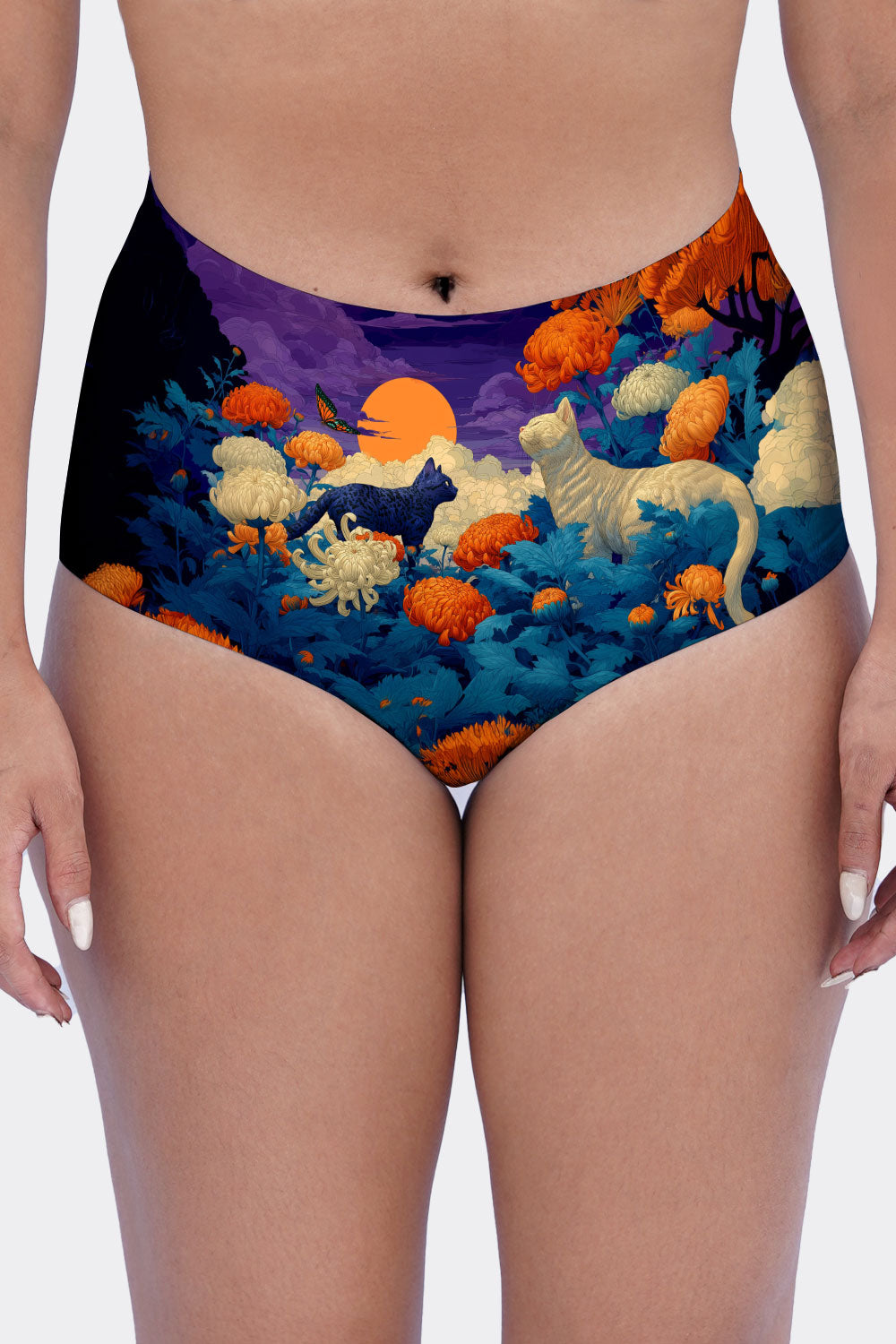 HIGH WAIST CATS & FLOWERS 58