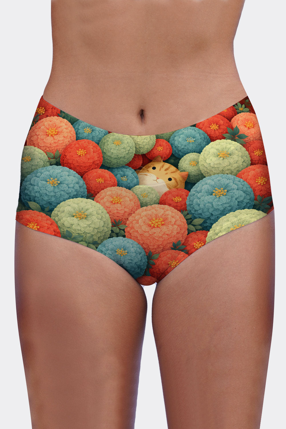 MIDWAIST CATS & FLOWERS 63