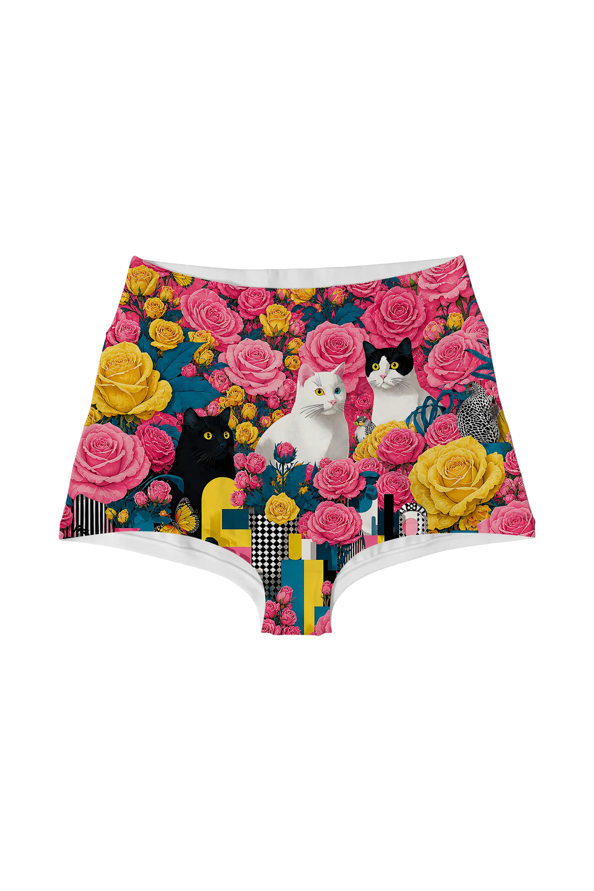Blooming Cats high waist panty, front view
