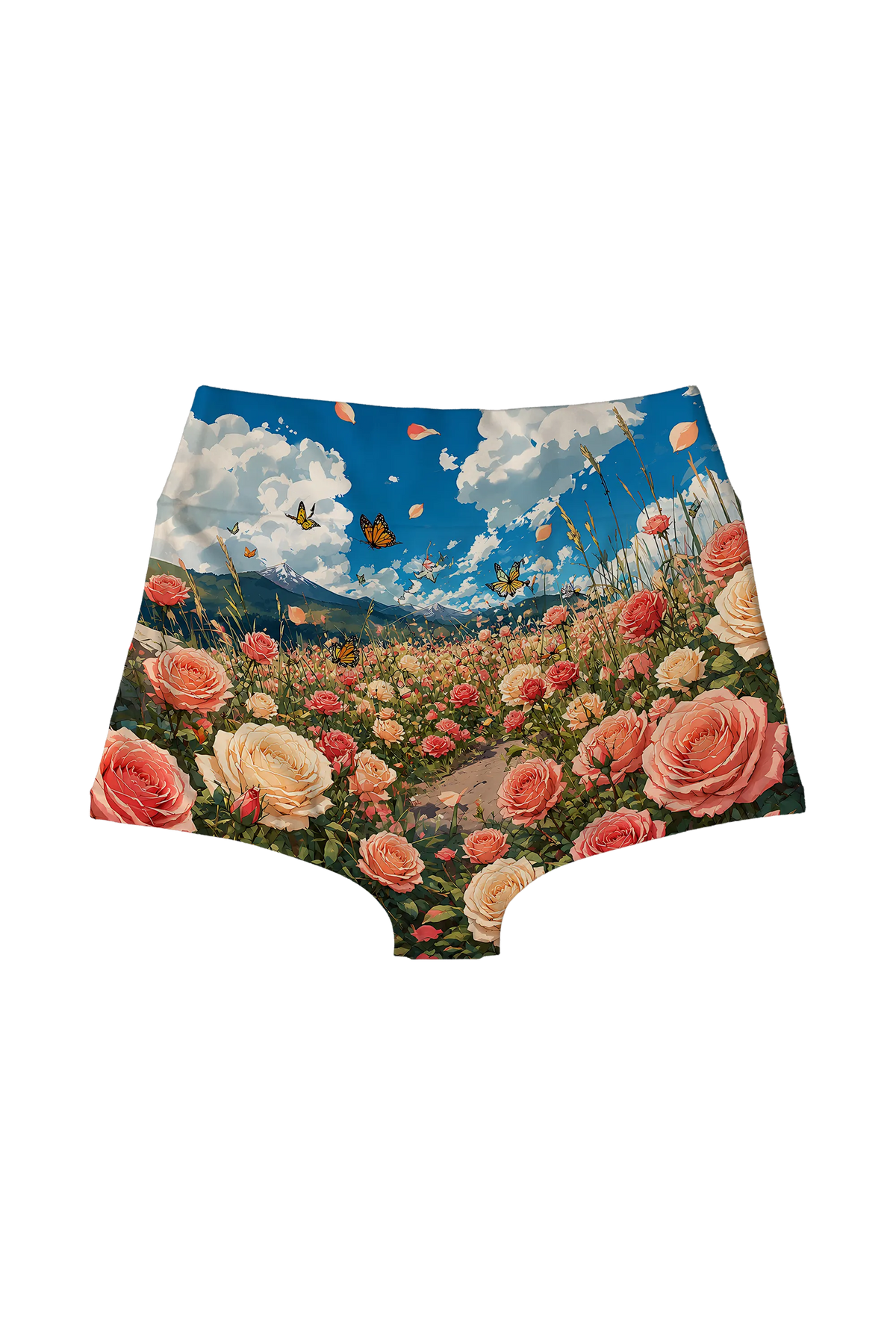 Kitten in Rose Meadow high waist panty, back view