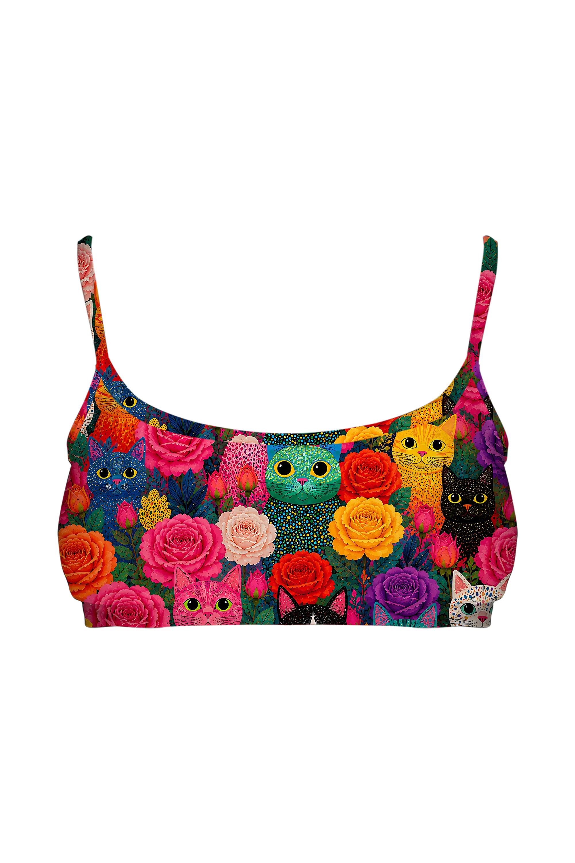 Bralette - Rainbow Cats and Roses