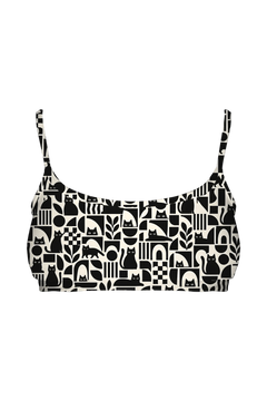 Bralette - Black Cat Mosaic