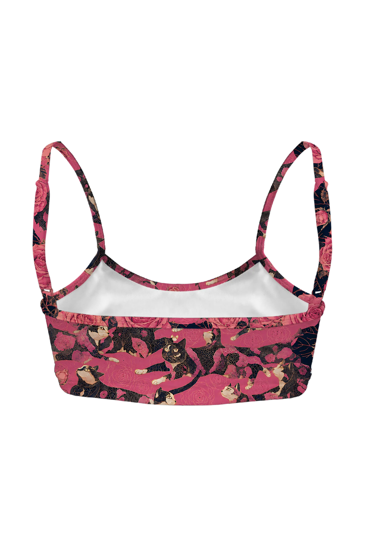 Midnight Rose Cats bralette, back view