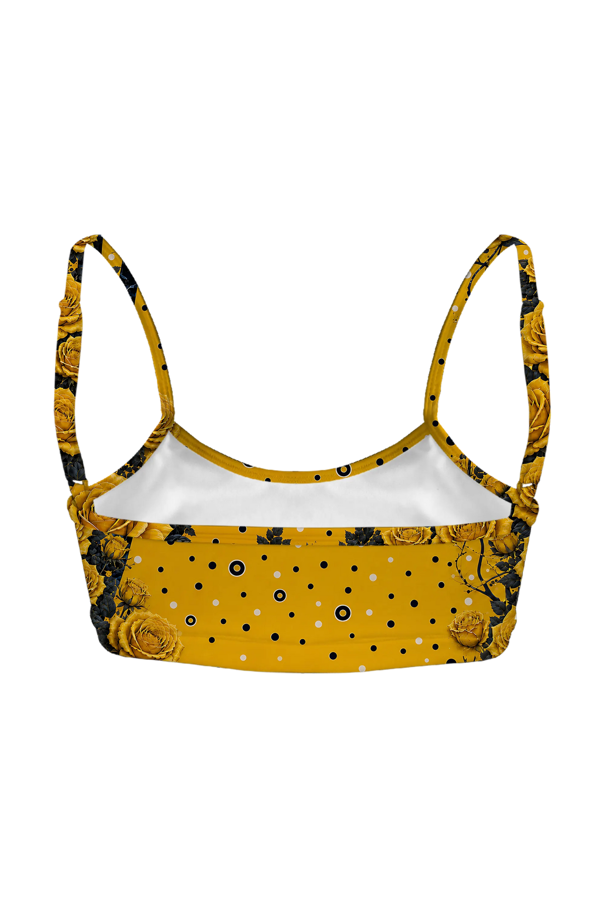 Golden Polka Cat bralette, back view