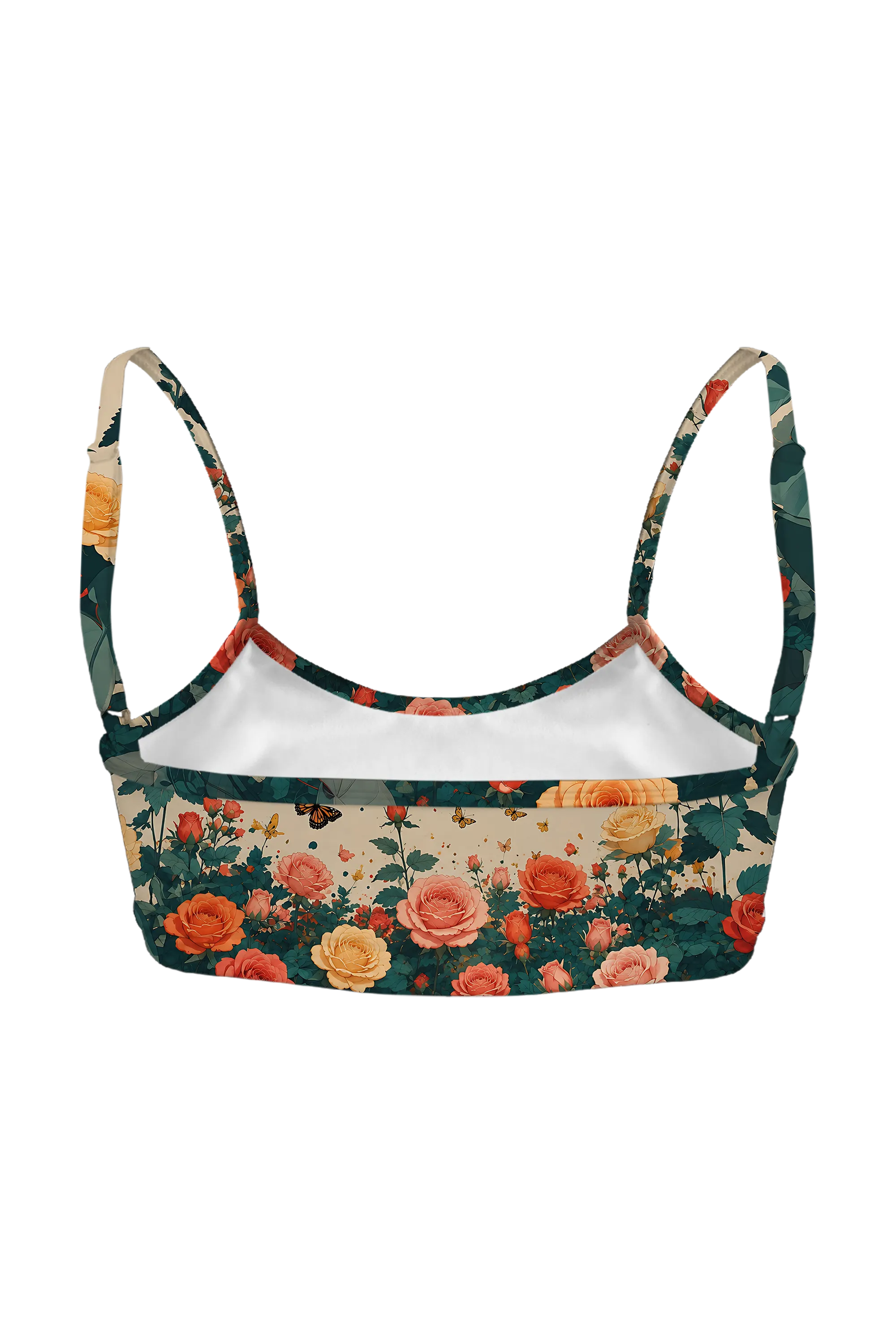 Calico Cat and Butterflies bralette, back view