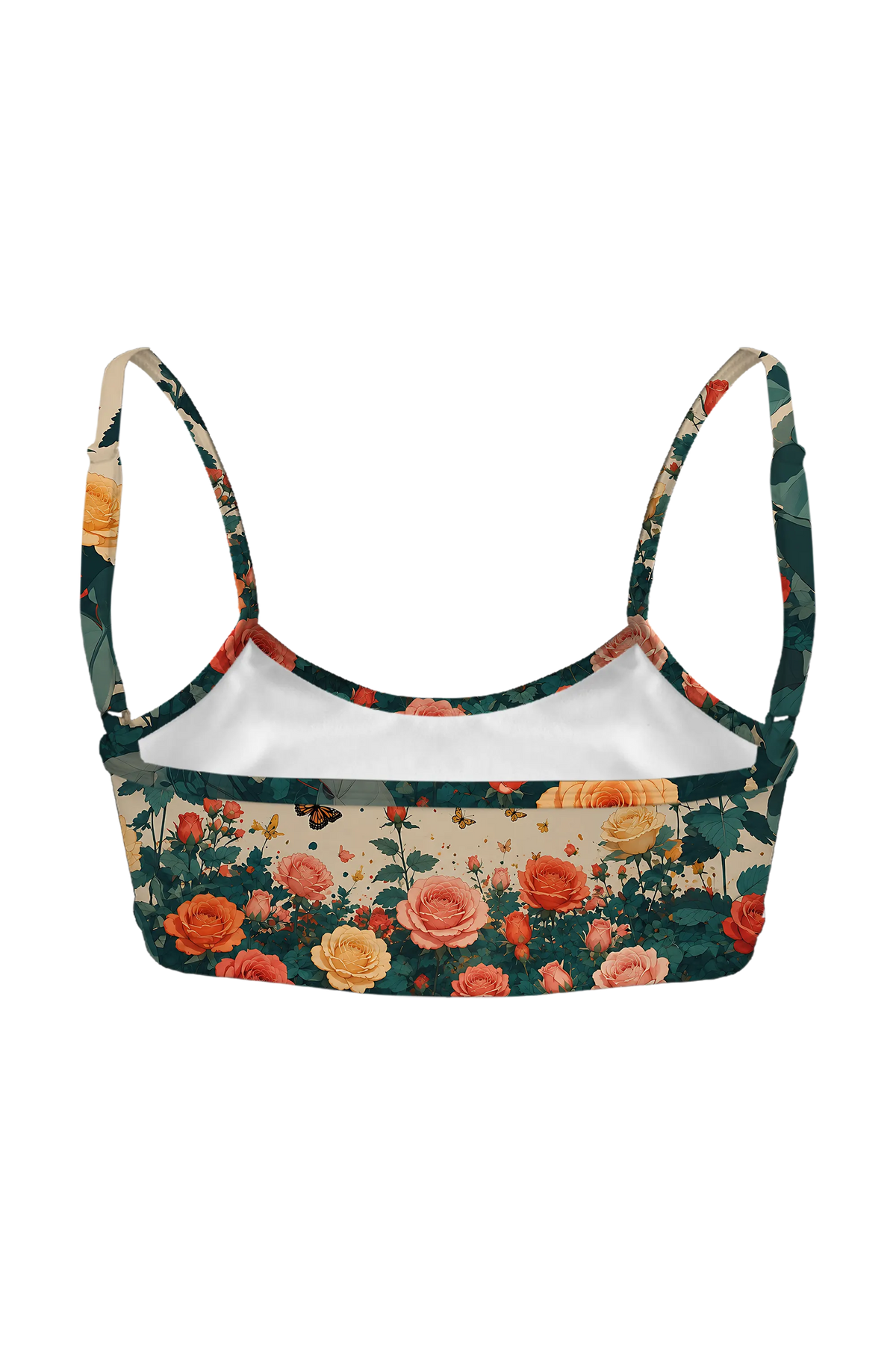 Calico Cat and Butterflies bralette, back view