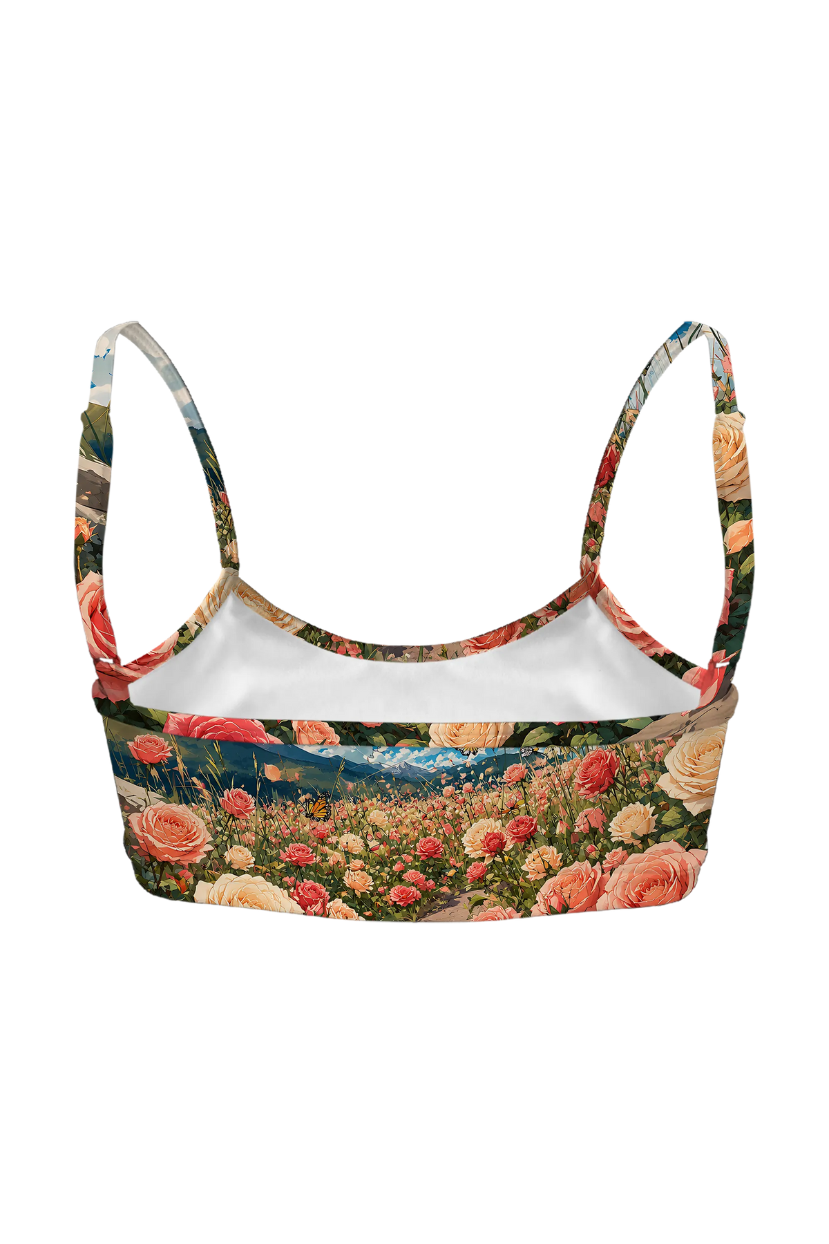 Kitten in Rose Meadow bralette, back view