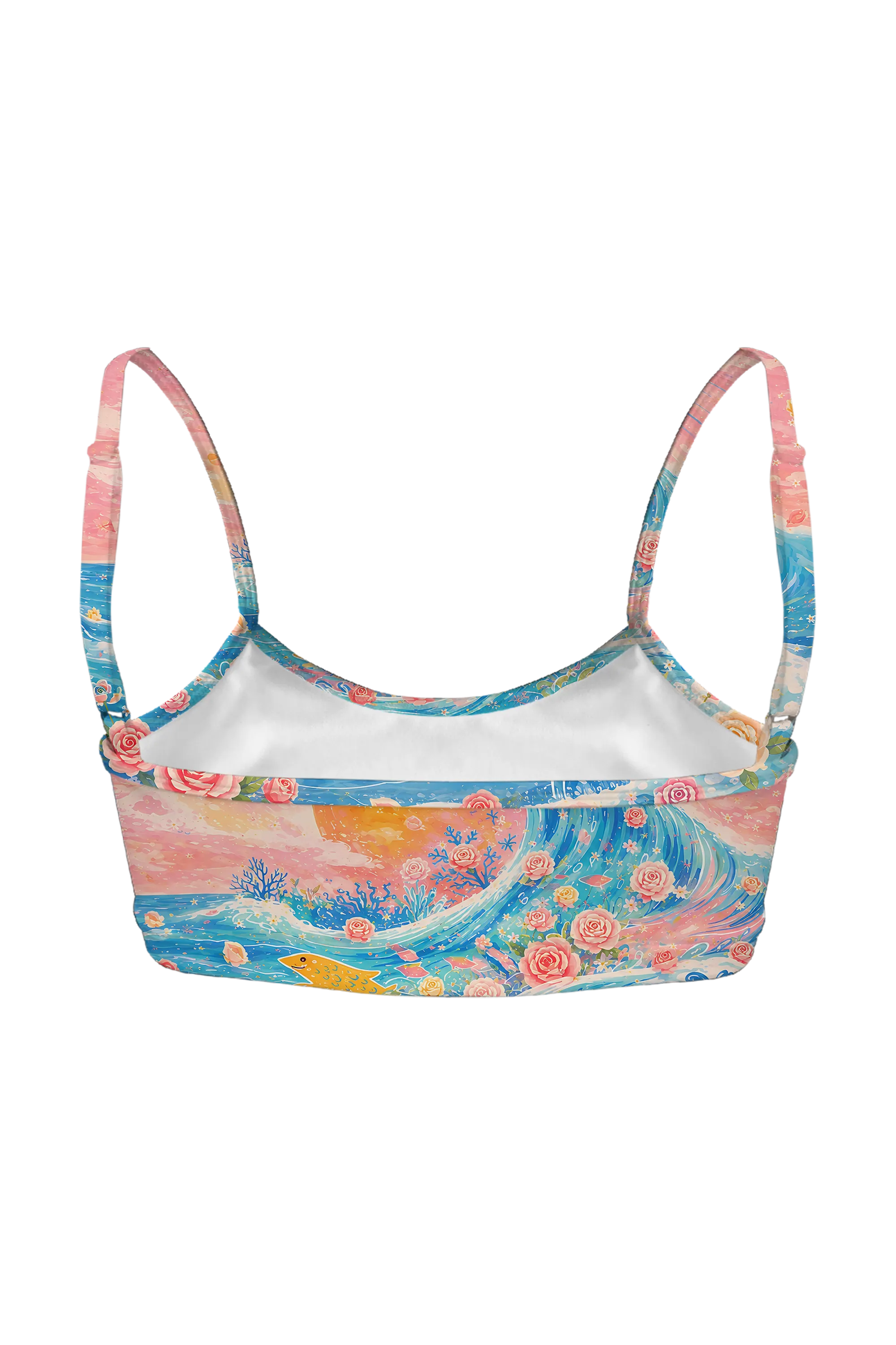 Ocean Wave Cat bralette, back view