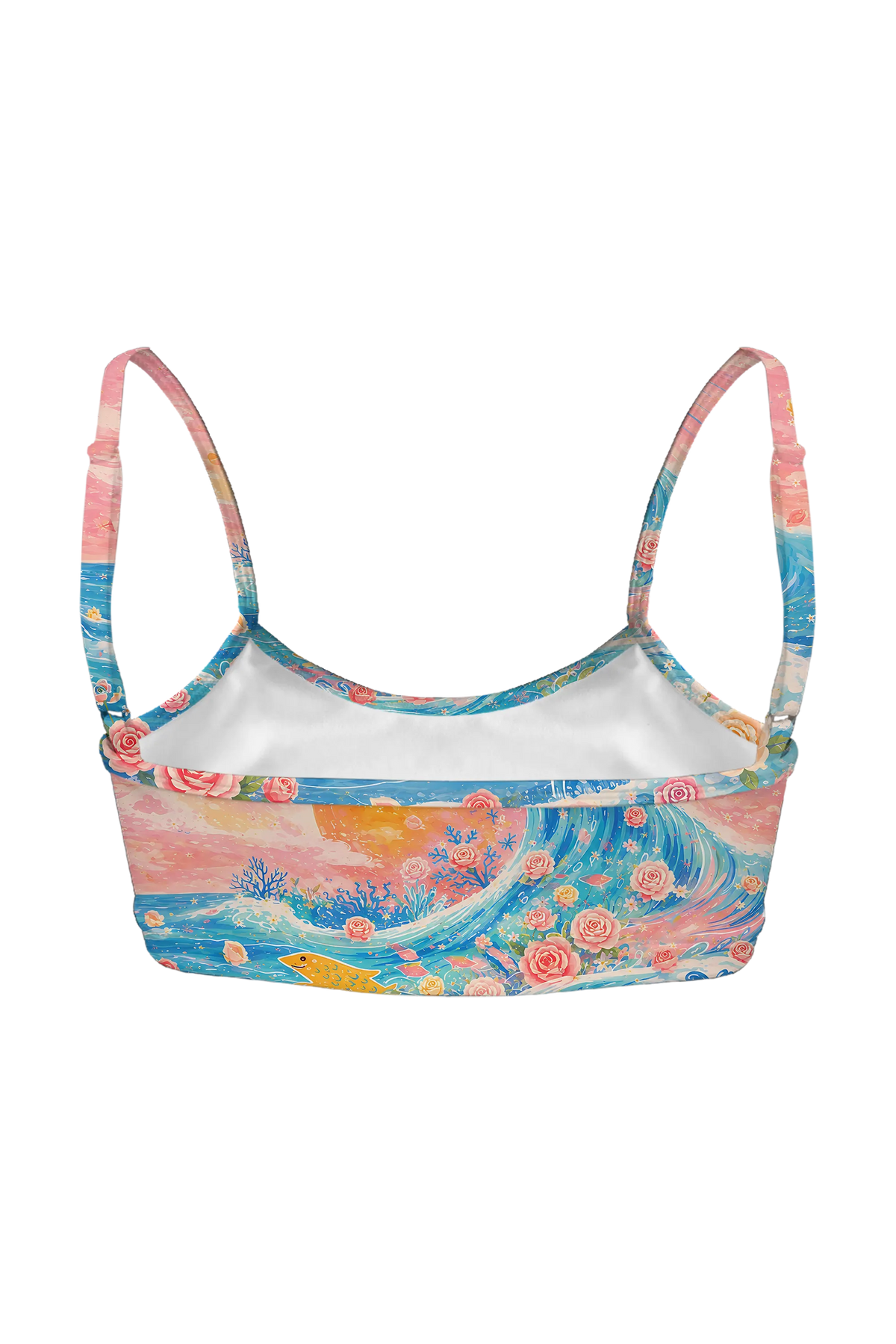Ocean Wave Cat bralette, back view