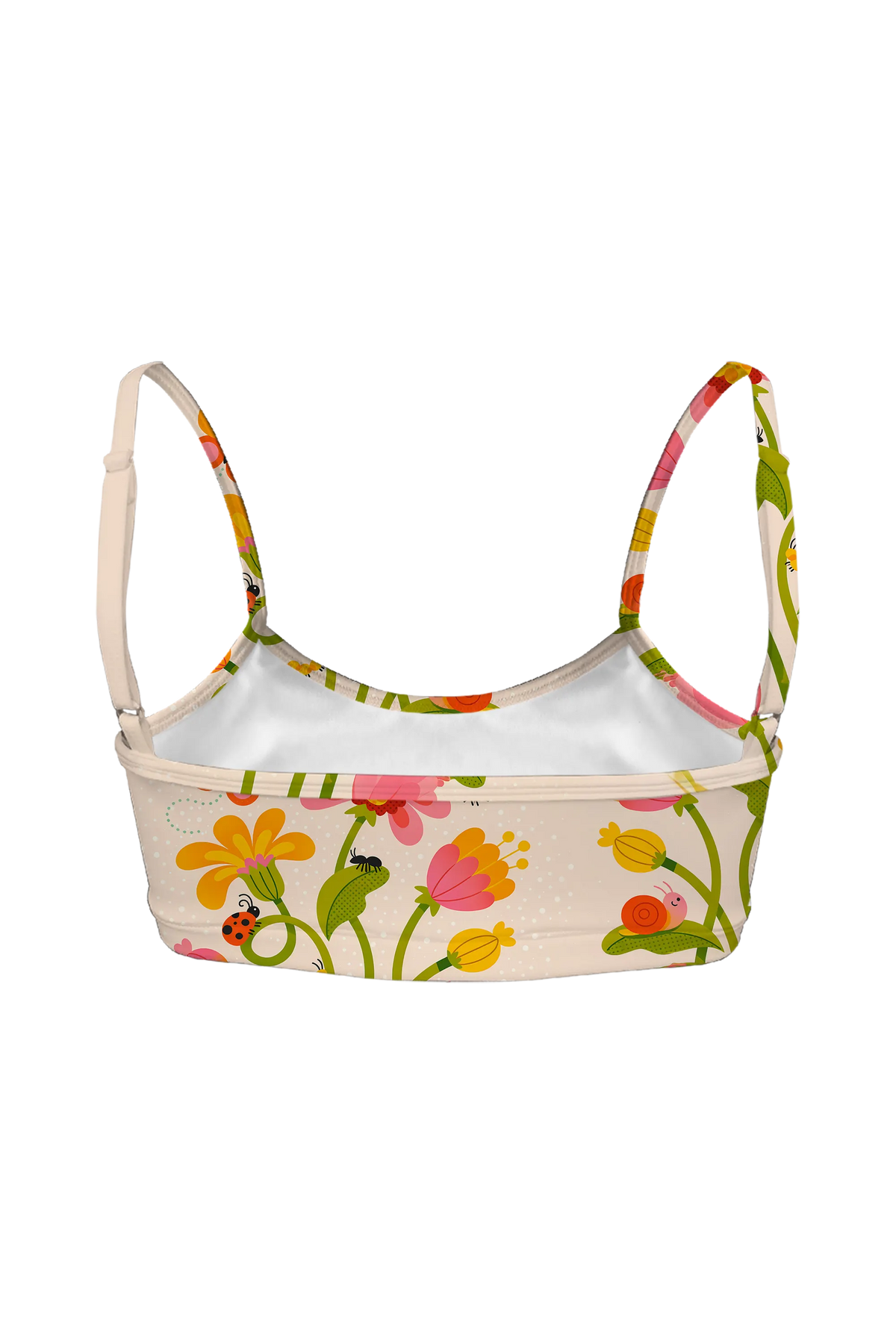Buzzing Garden Blooms bralette, back view