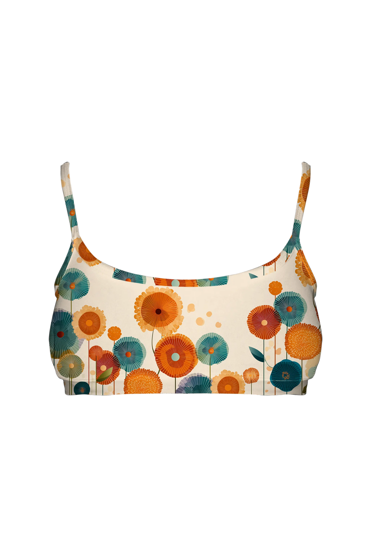 Paper Fan Flowers bralette, front view