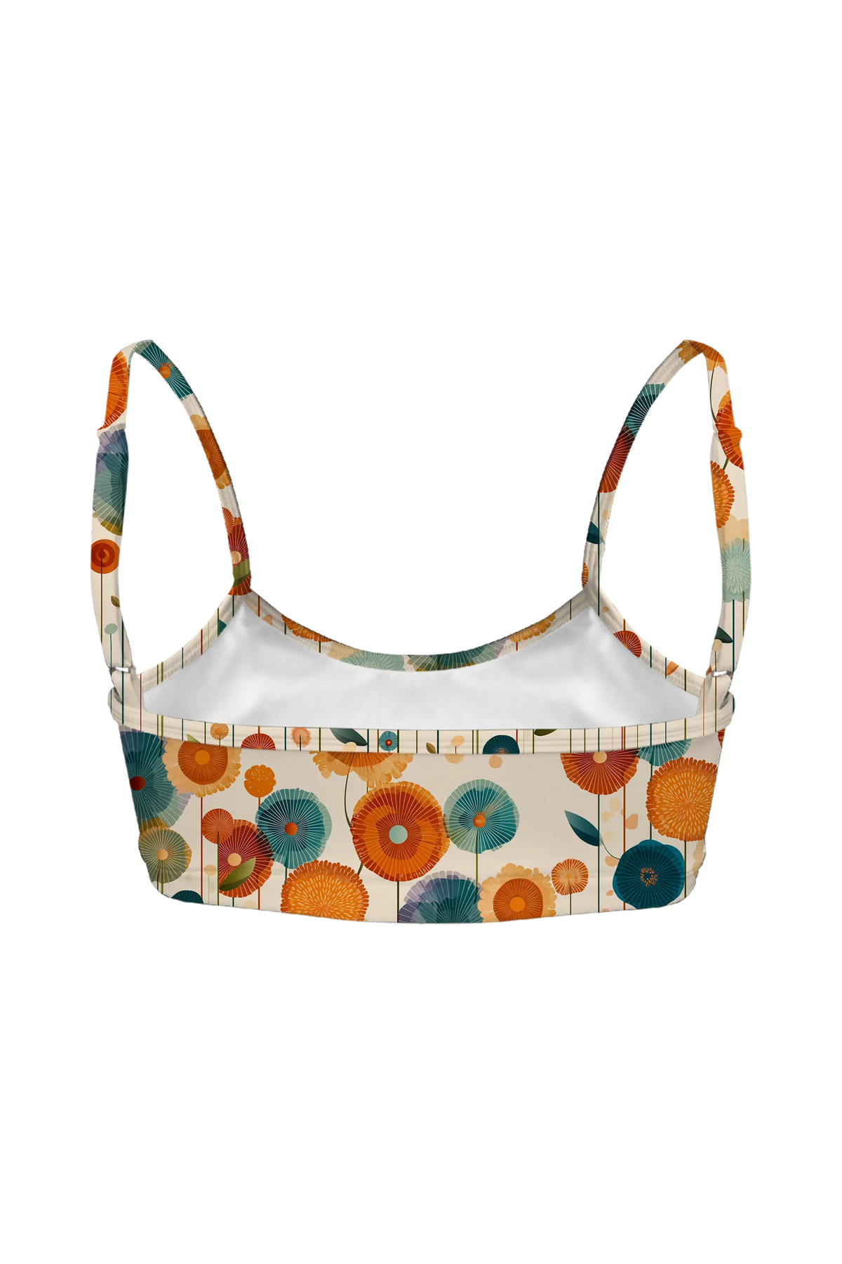 Paper Fan Flowers bralette, back view