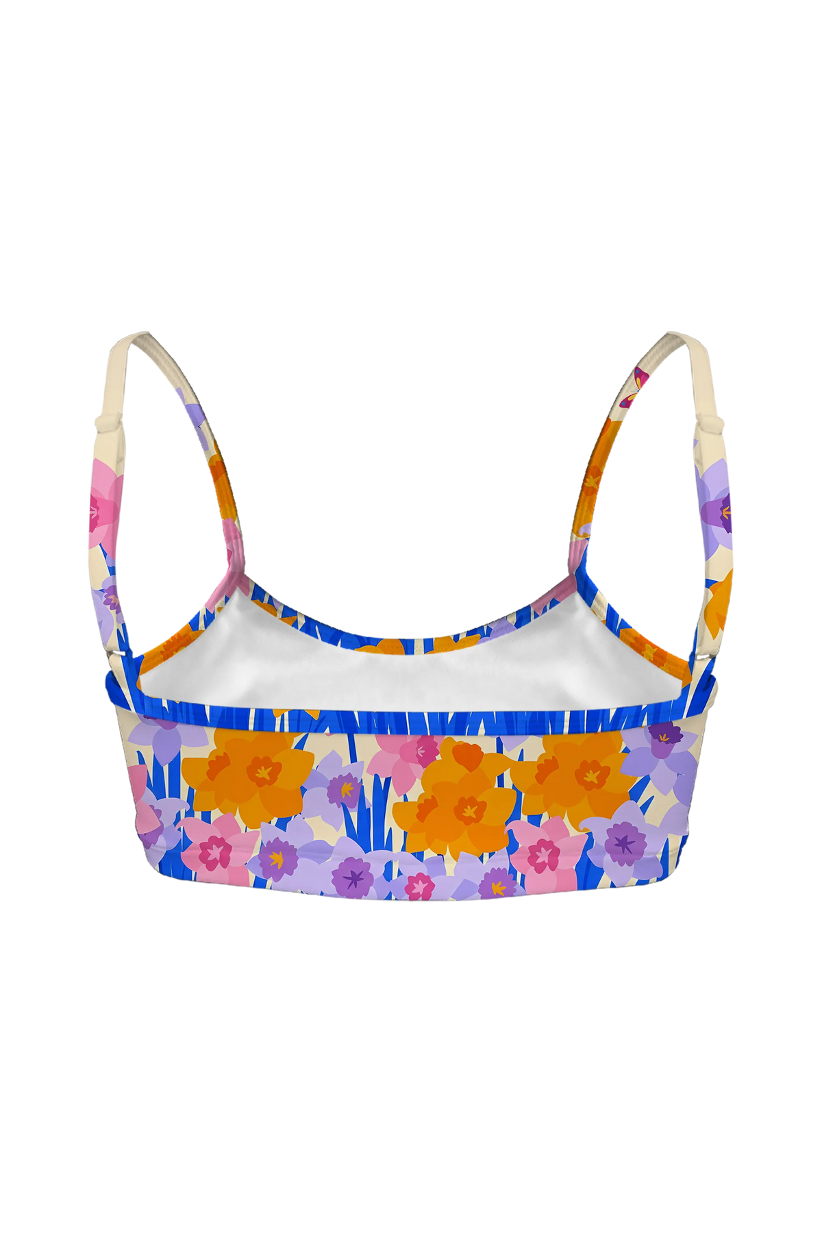 Pastel Daffodil Field bralette, back view