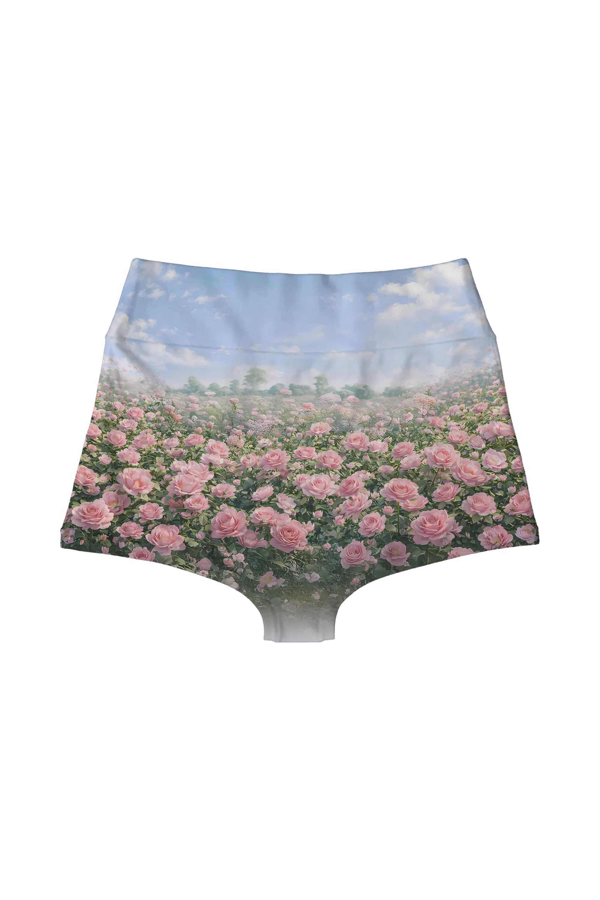 Rose Sky Kittens highwaist, back view