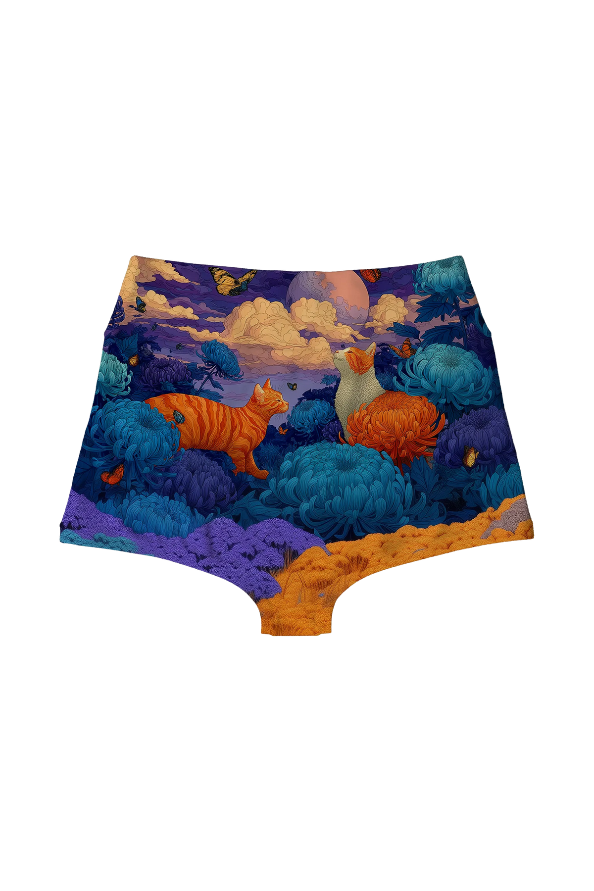 Chrysanthemum Moon Cats highwaist, back view