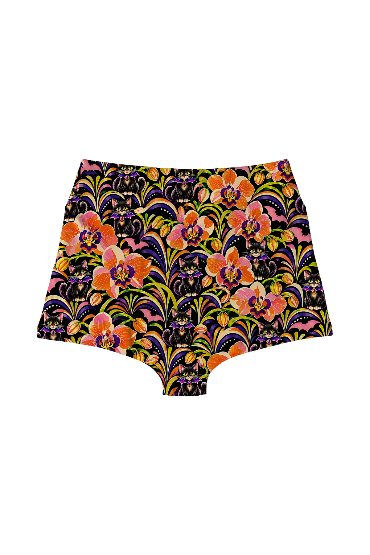 Bat Collar Kittens highwaist, back view