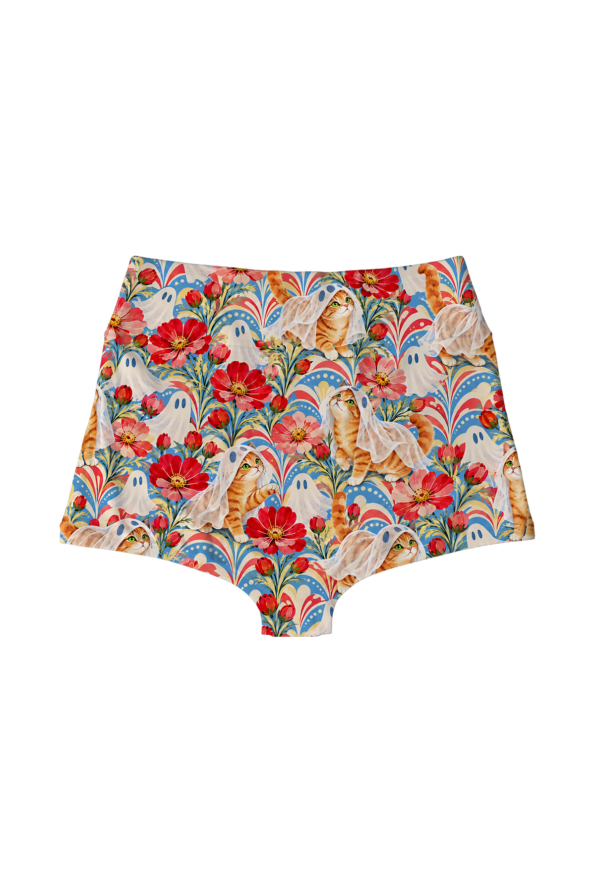 Little Ghost Cats highwaist, back view