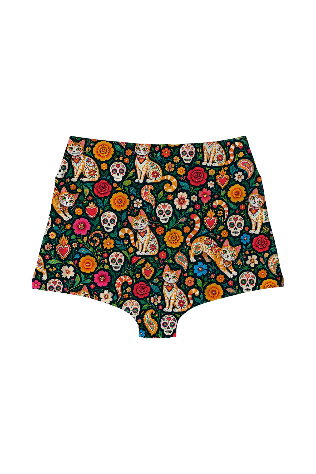 Sugar Skull Cats highwaist, back view
