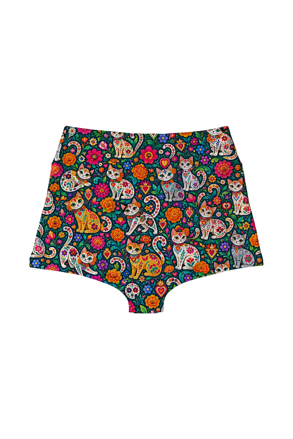 Painted Calavera Kittens highwaist, back view