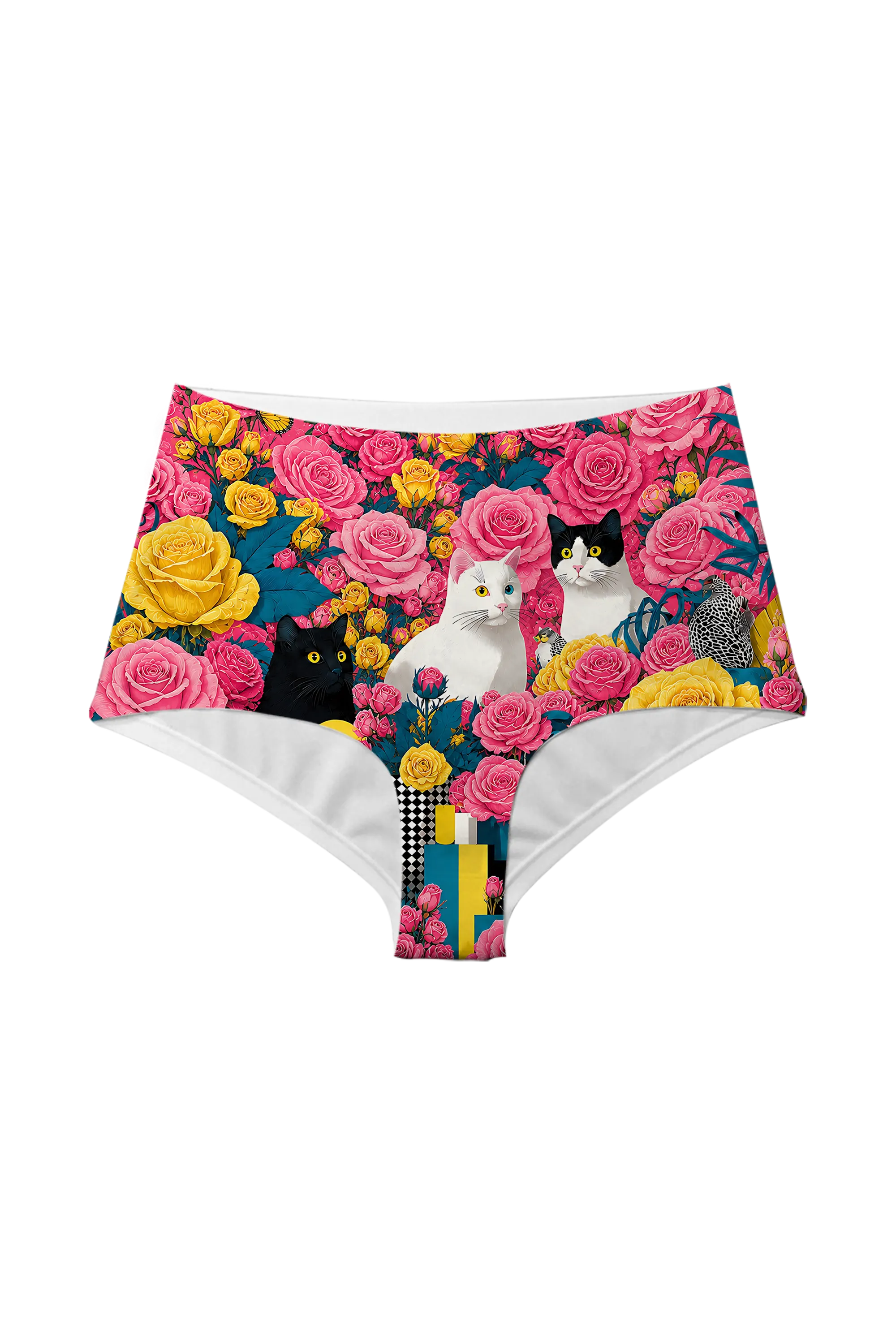 Blooming Cats high waist panty, front view