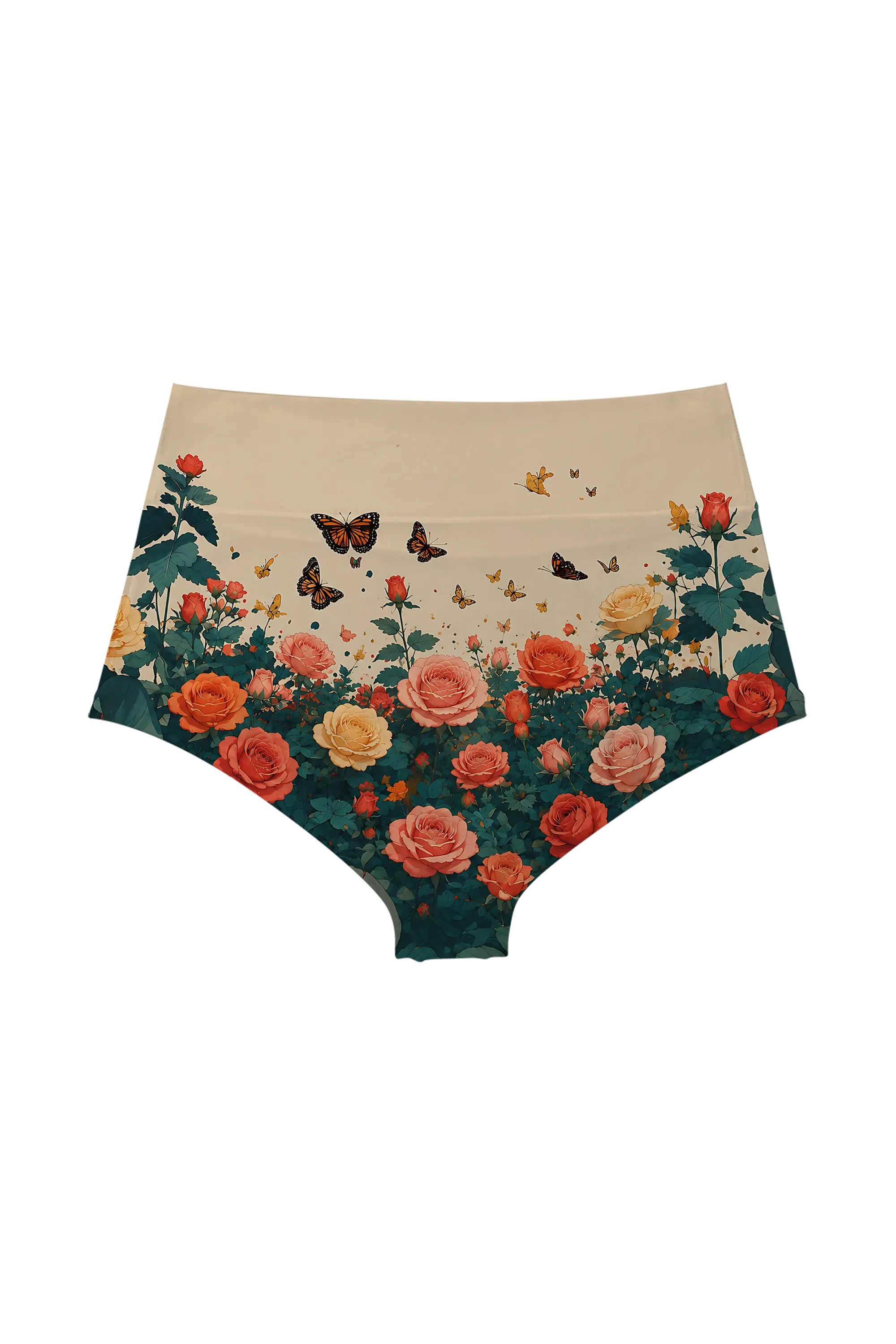 Calico Cat and Butterflies high waist panty, back view