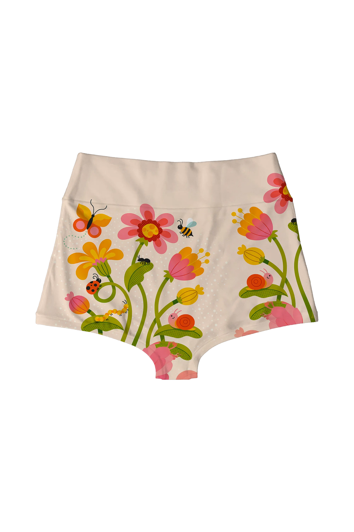 Buzzing Garden Blooms highwaist, back view