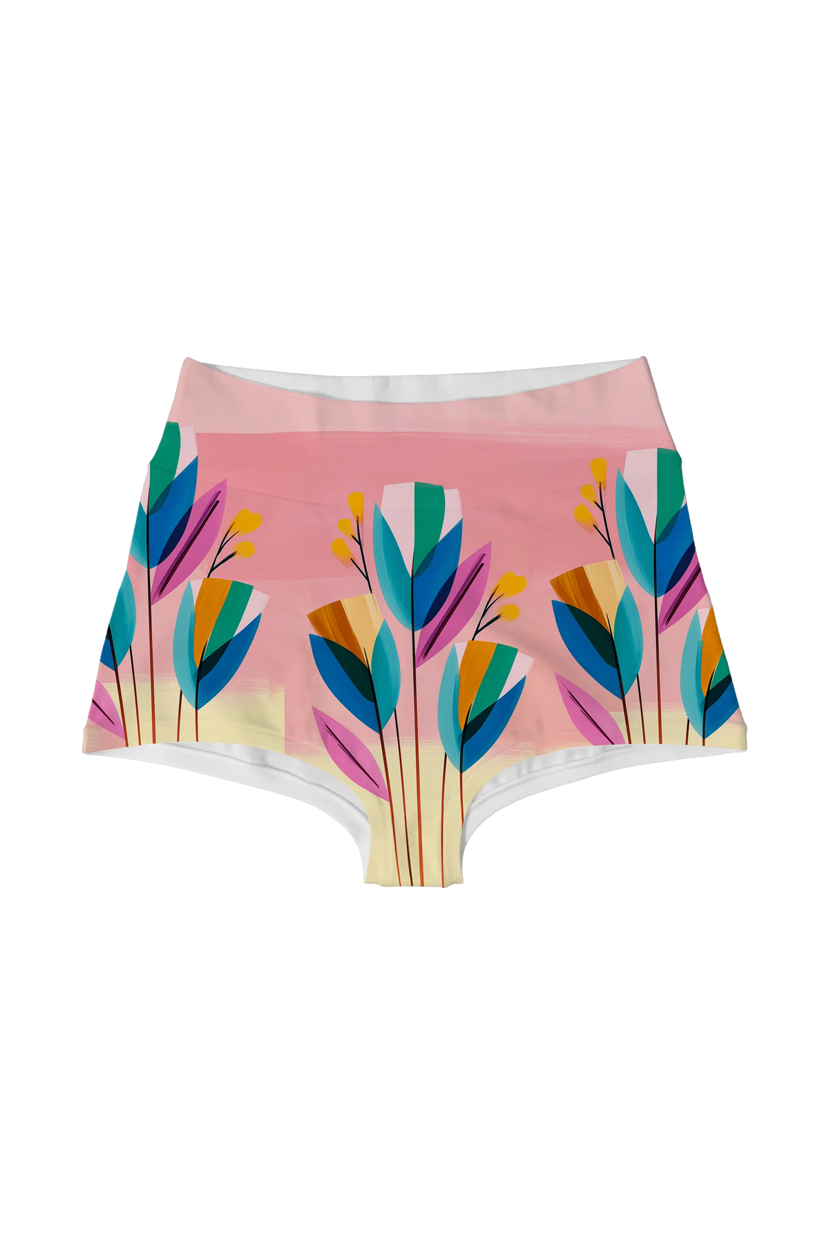 Striped Tulip Abstract highwaist, front view