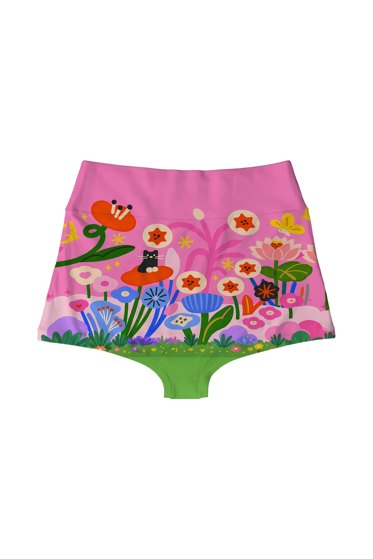 Candy Pink Garden highwaist, back view