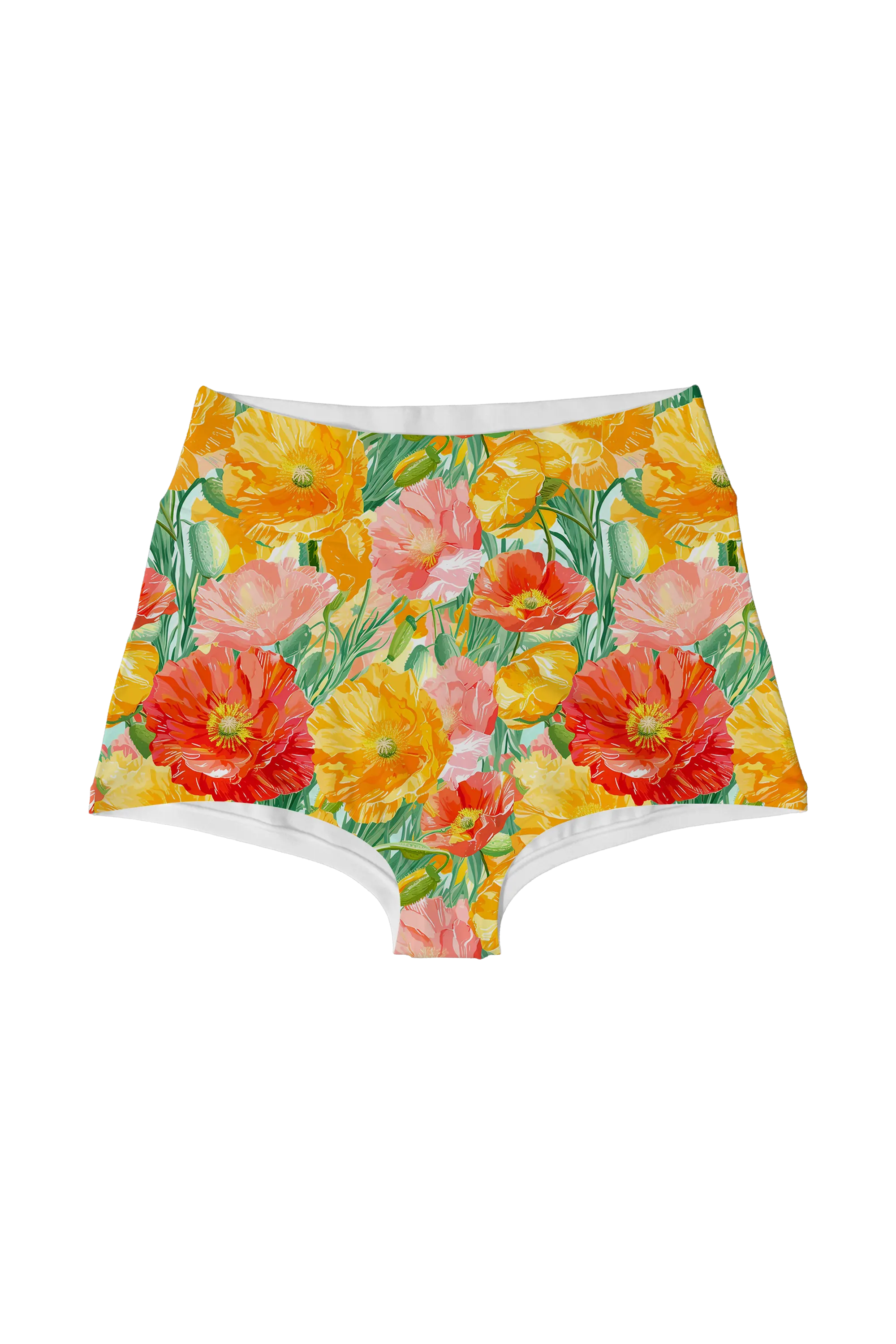 Cheerful Poppy Patch highwaist, front view