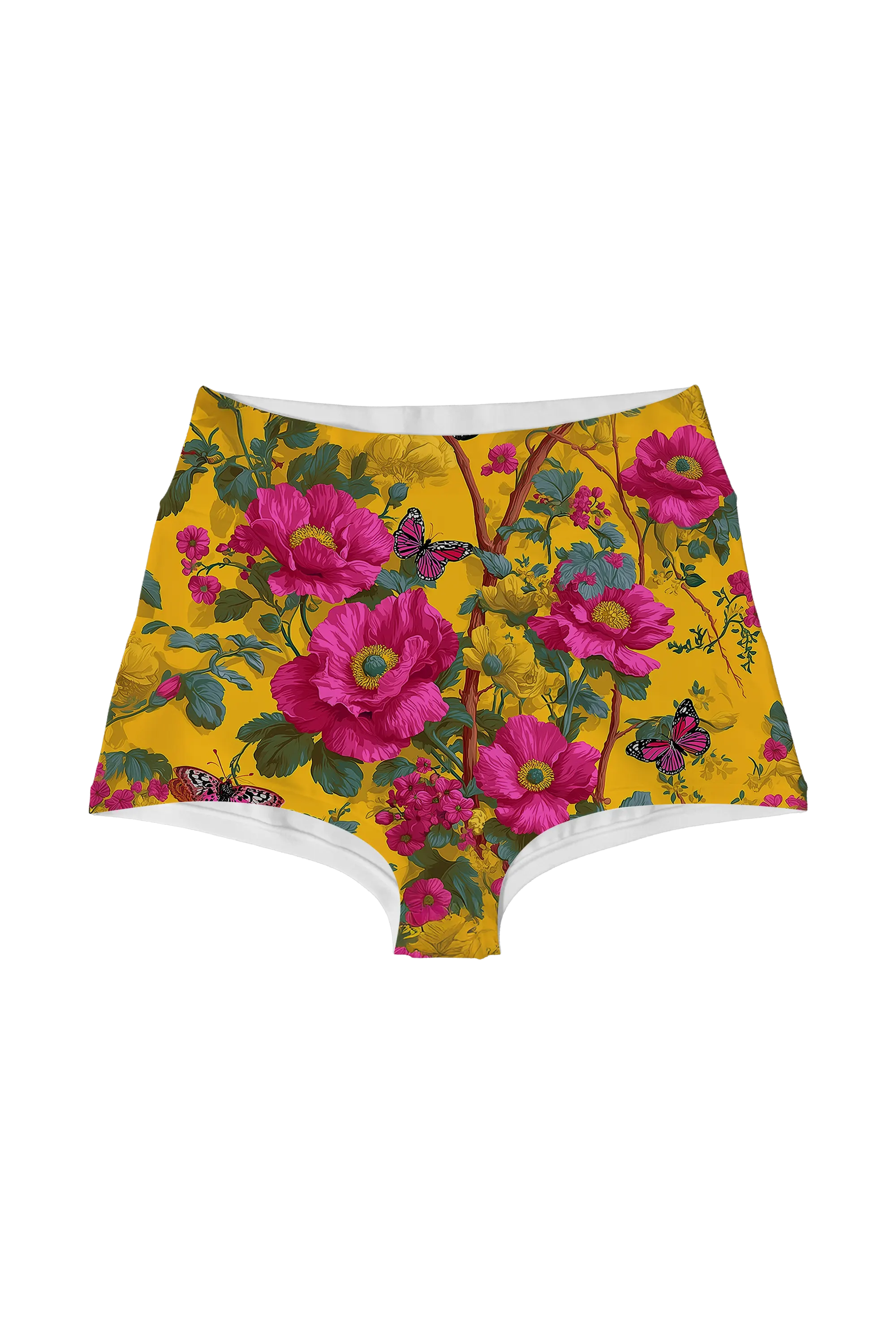 Magenta Butterfly Chintz highwaist, front view