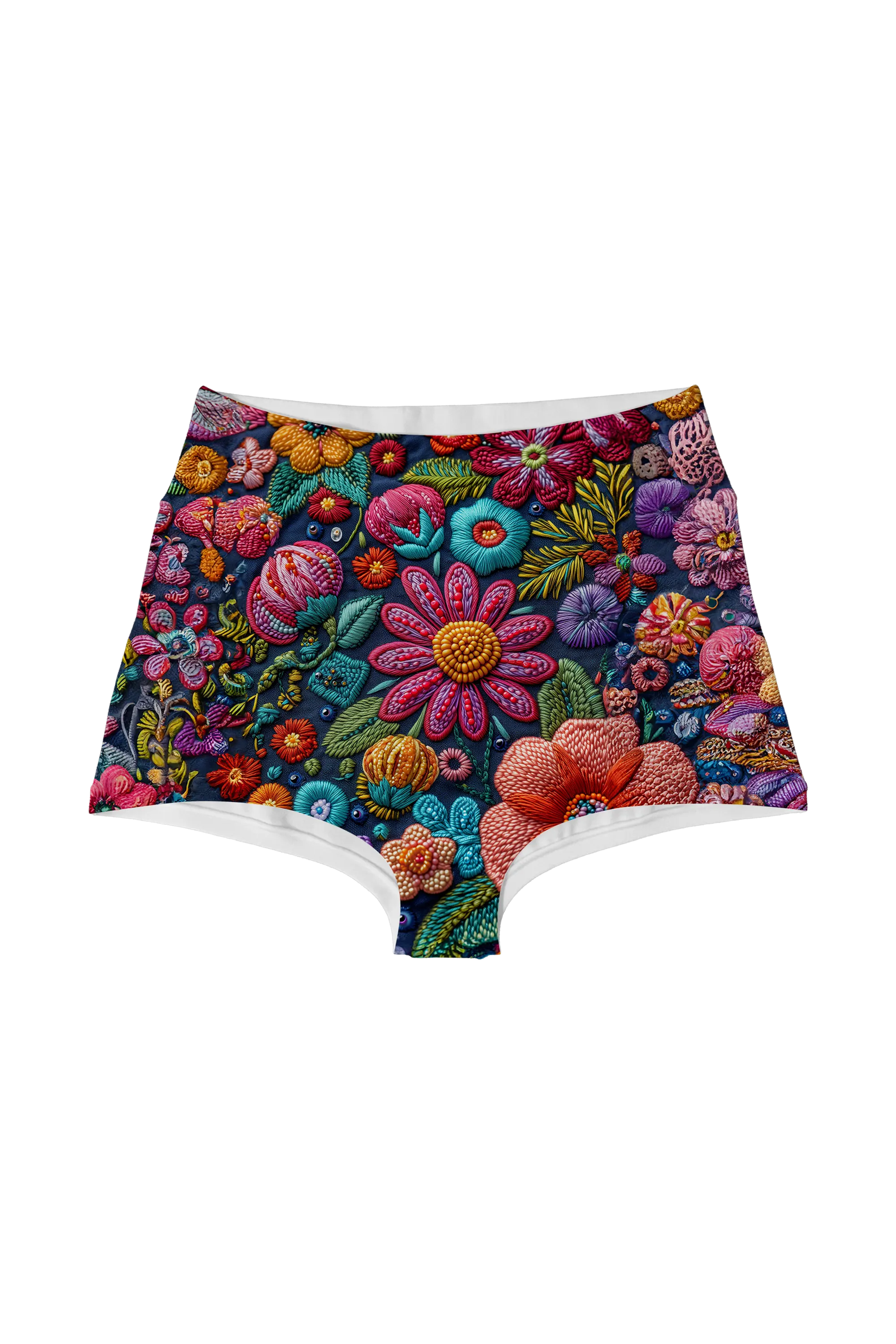 Embroidered Night Garden highwaist, front view