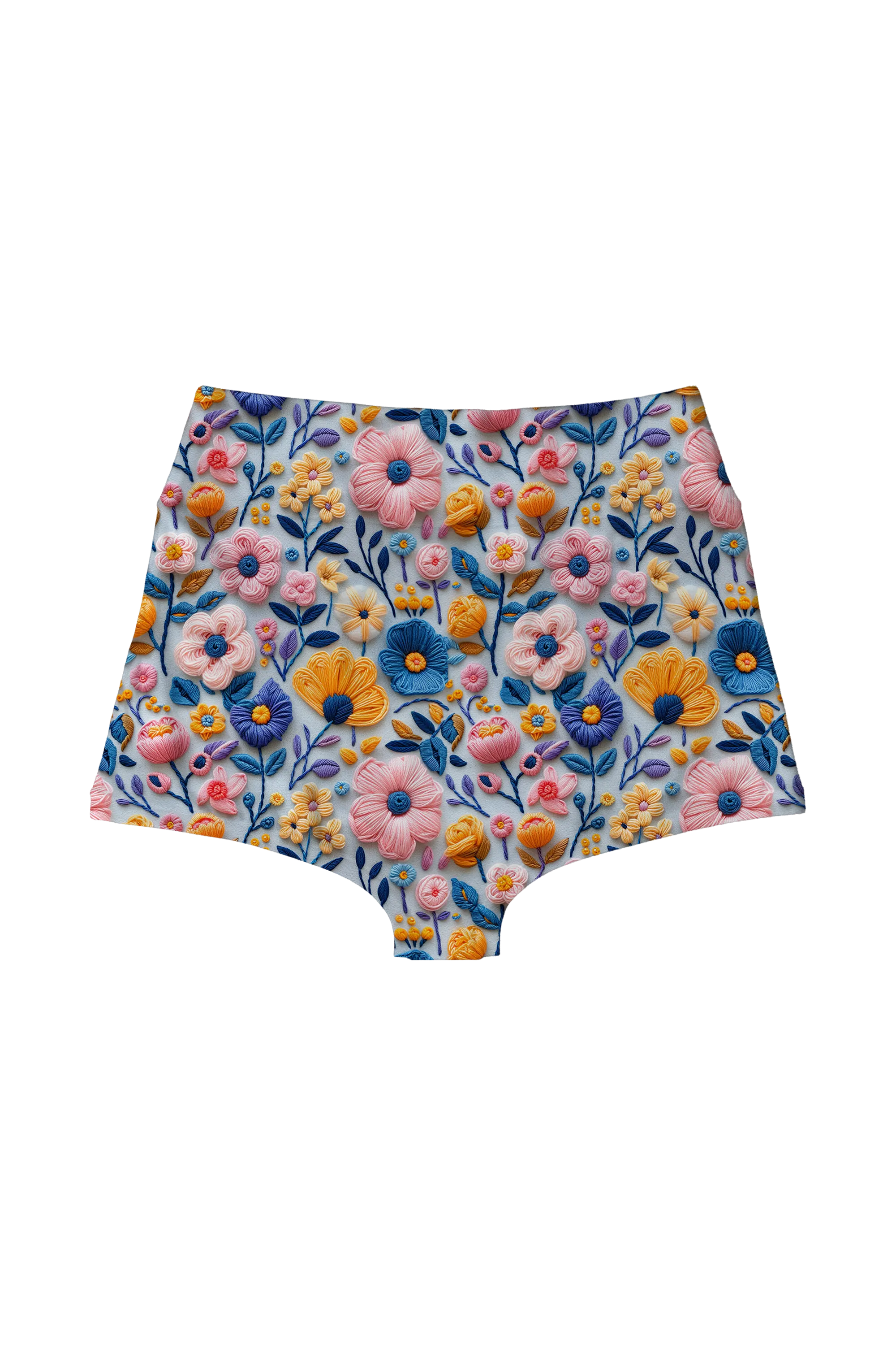 Embroidered Spring Meadow highwaist, back view