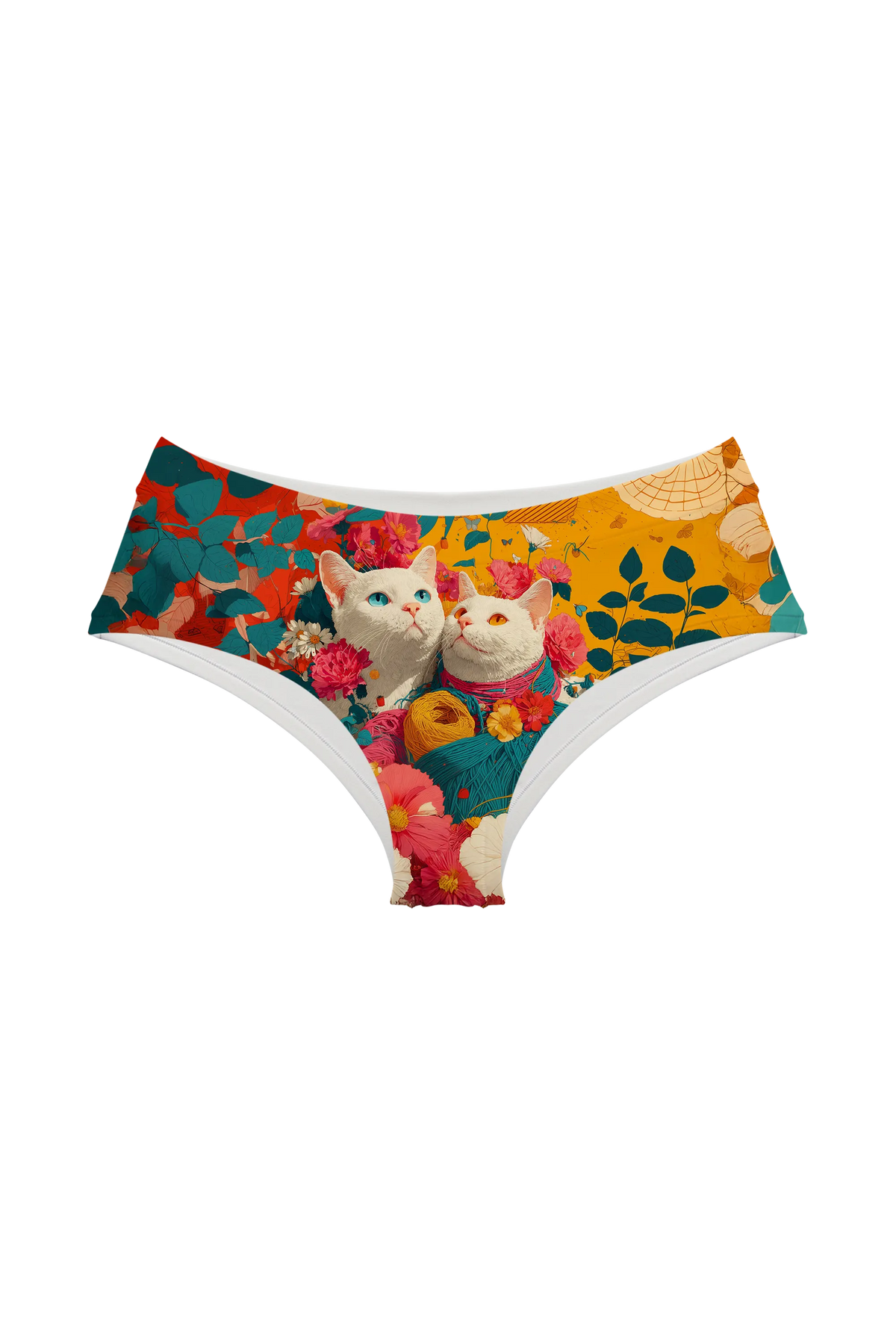 Flower Garland Cats hipster, front view