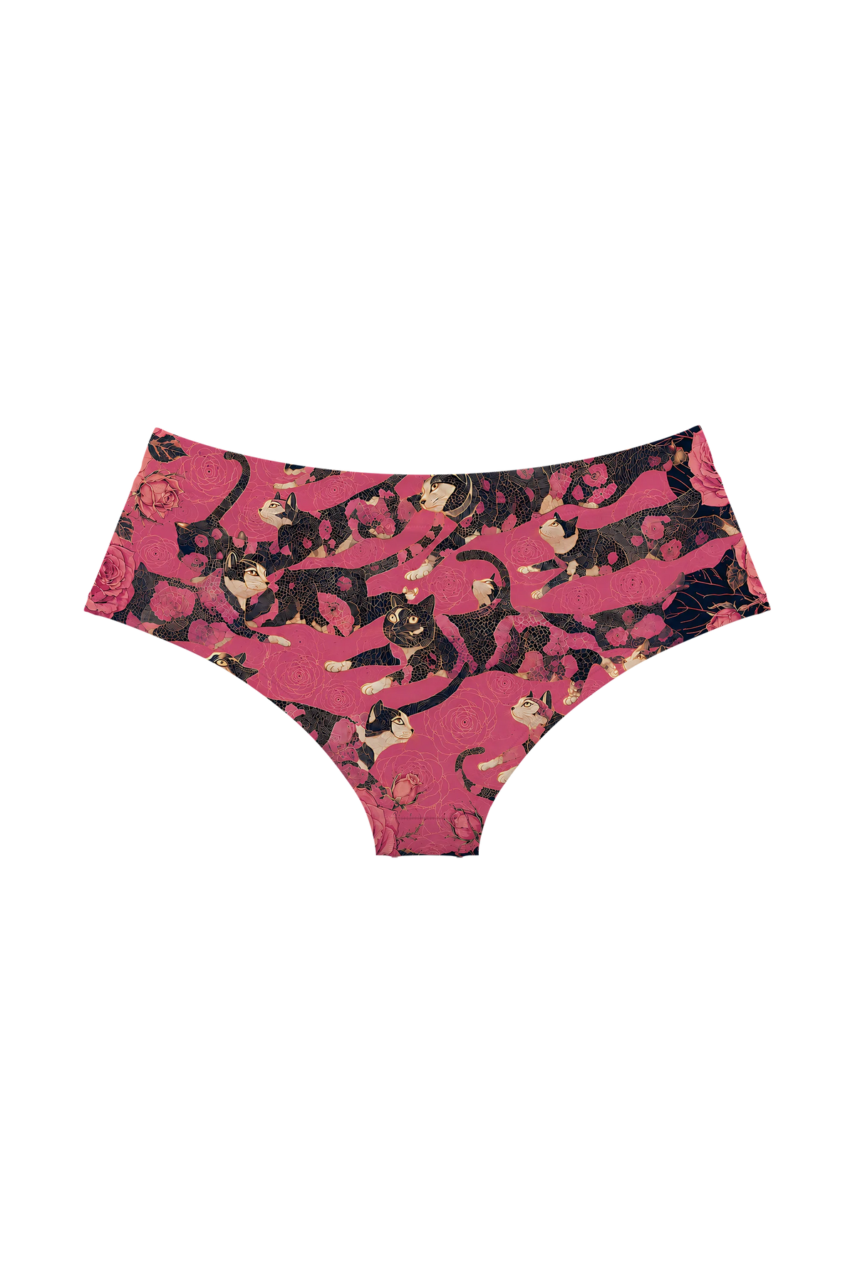 Midnight Rose Cats hipster panty, back view
