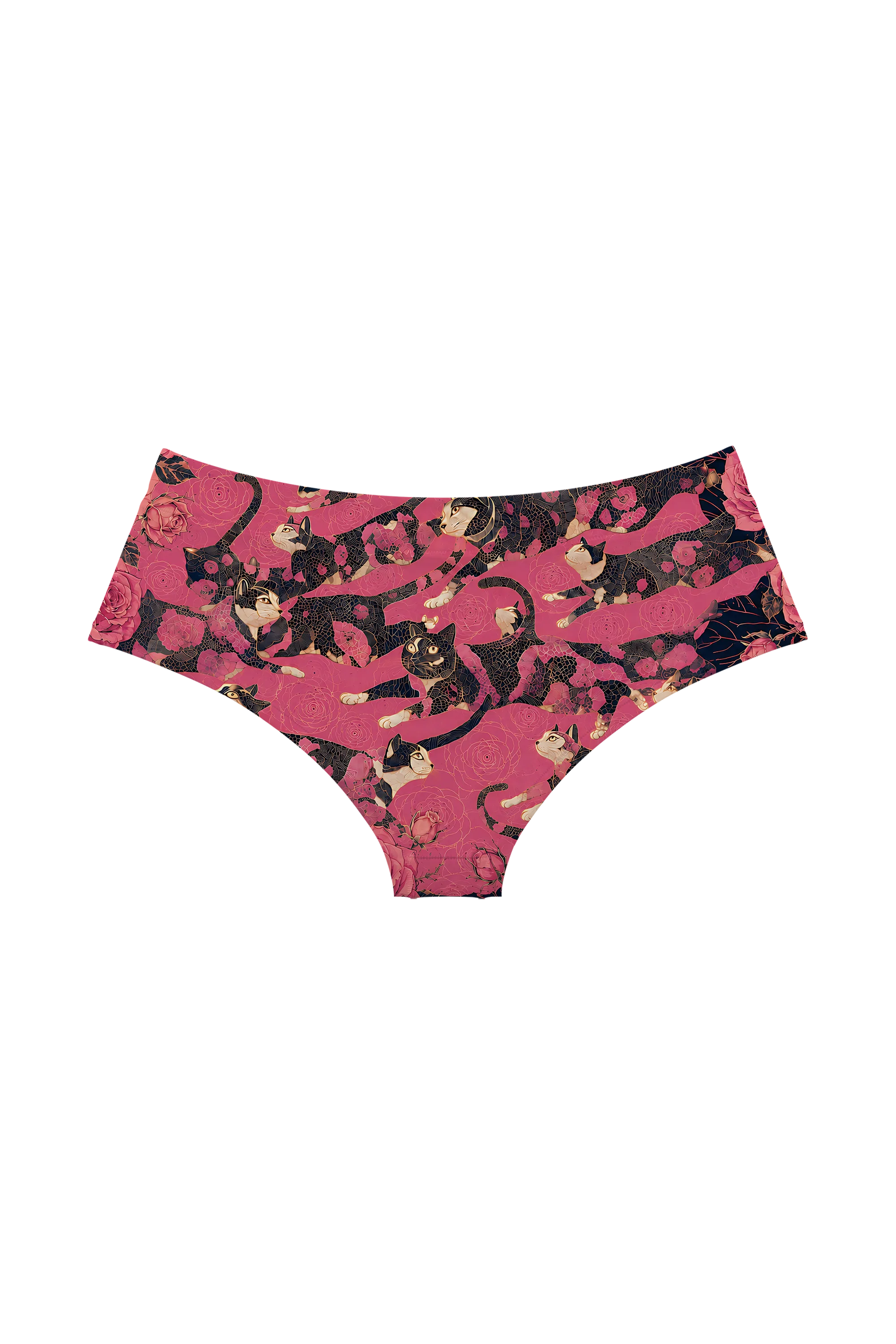 Midnight Rose Cats hipster panty, back view