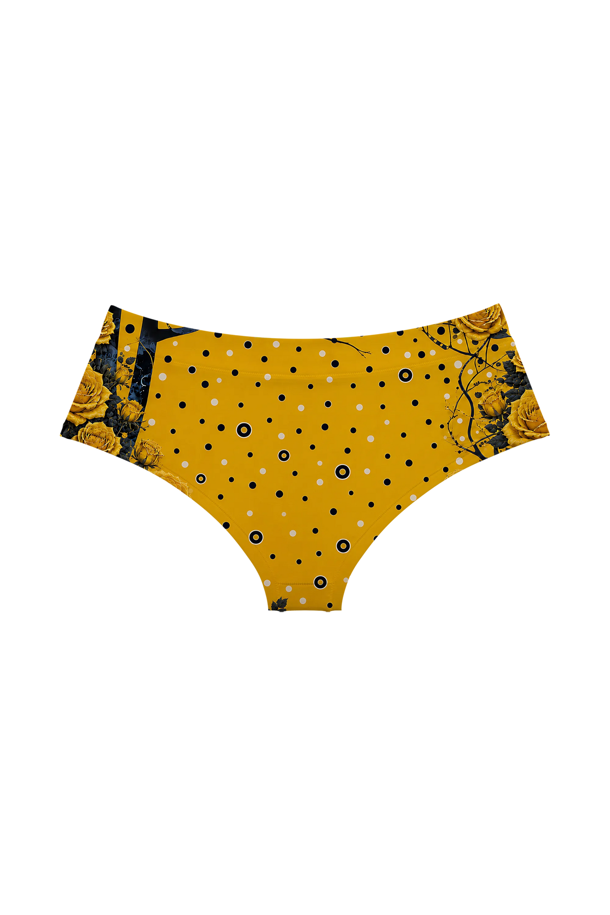 Golden Polka Cat hipster panty, back view
