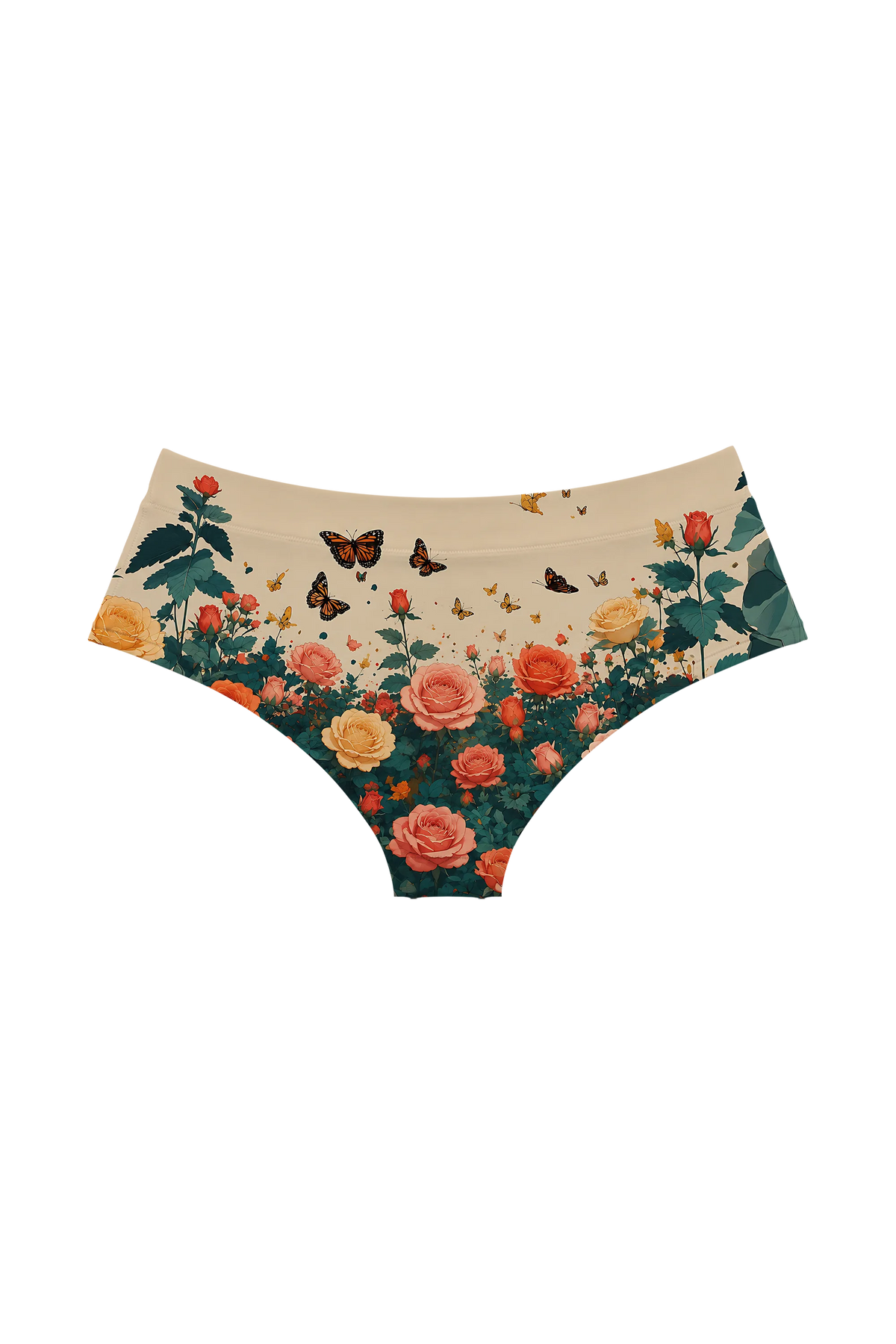 Calico Cat and Butterflies hipster panty, back view