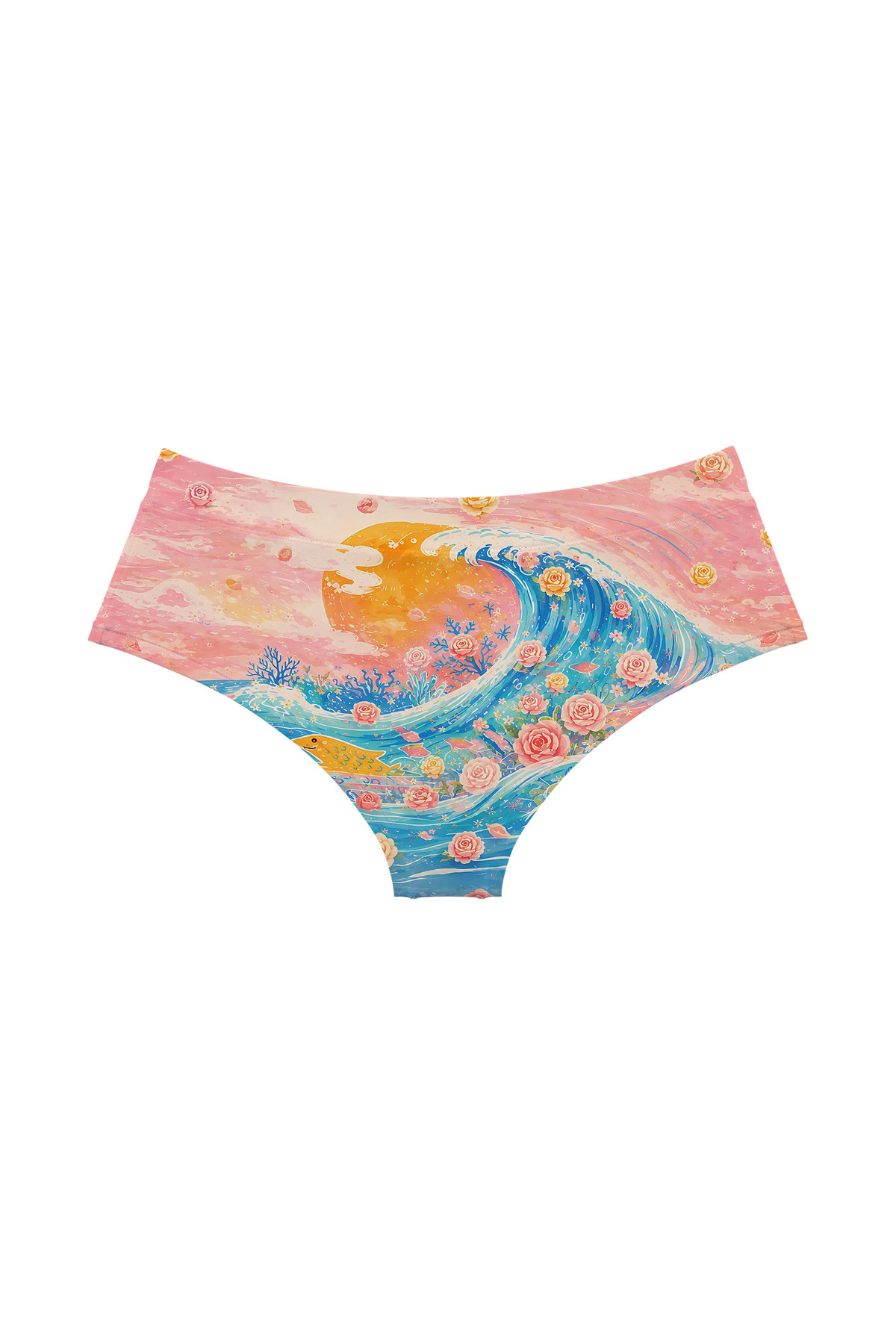 Ocean Wave Cat hipster panty, back view