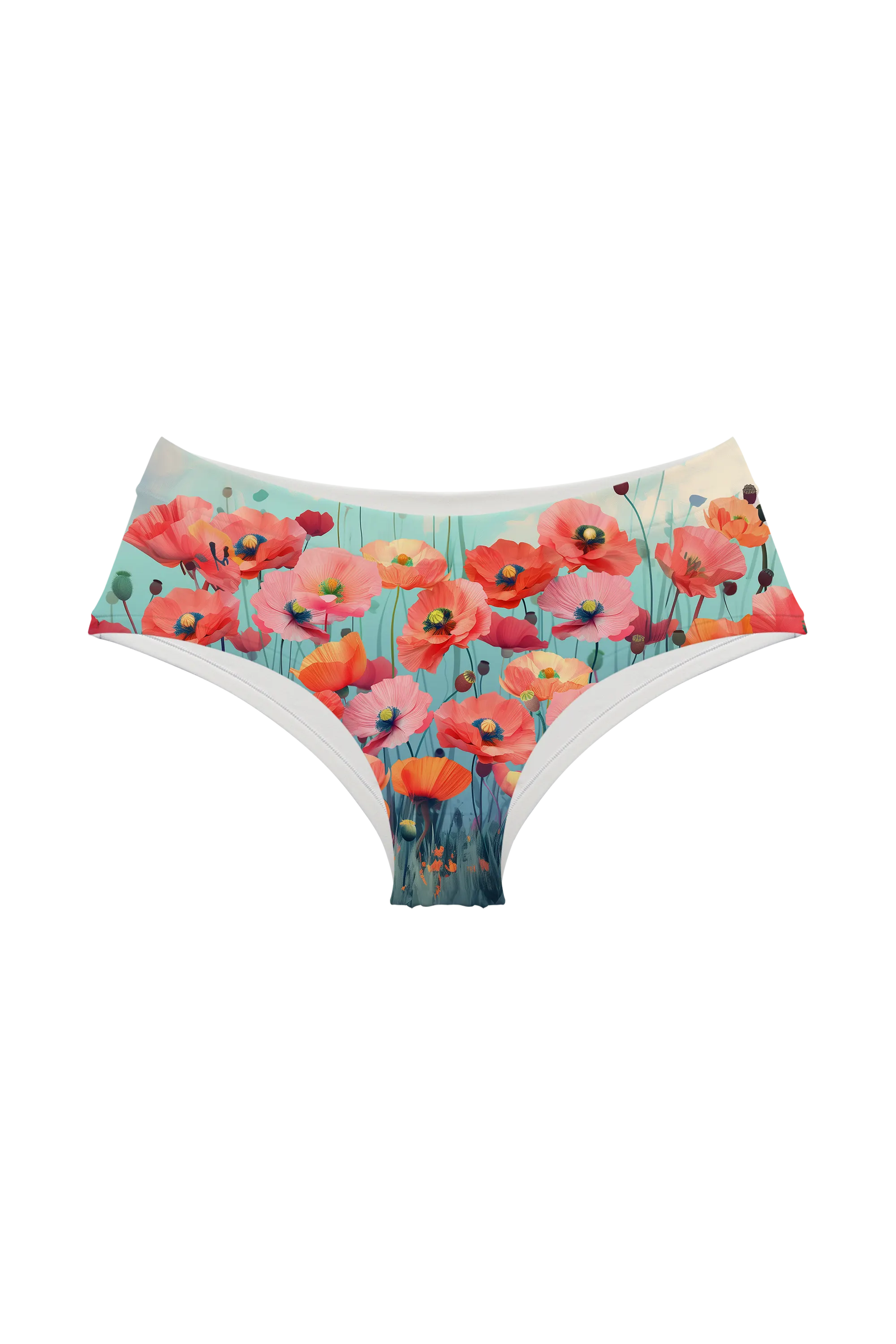 Misty Pastel Poppies hipster, front view