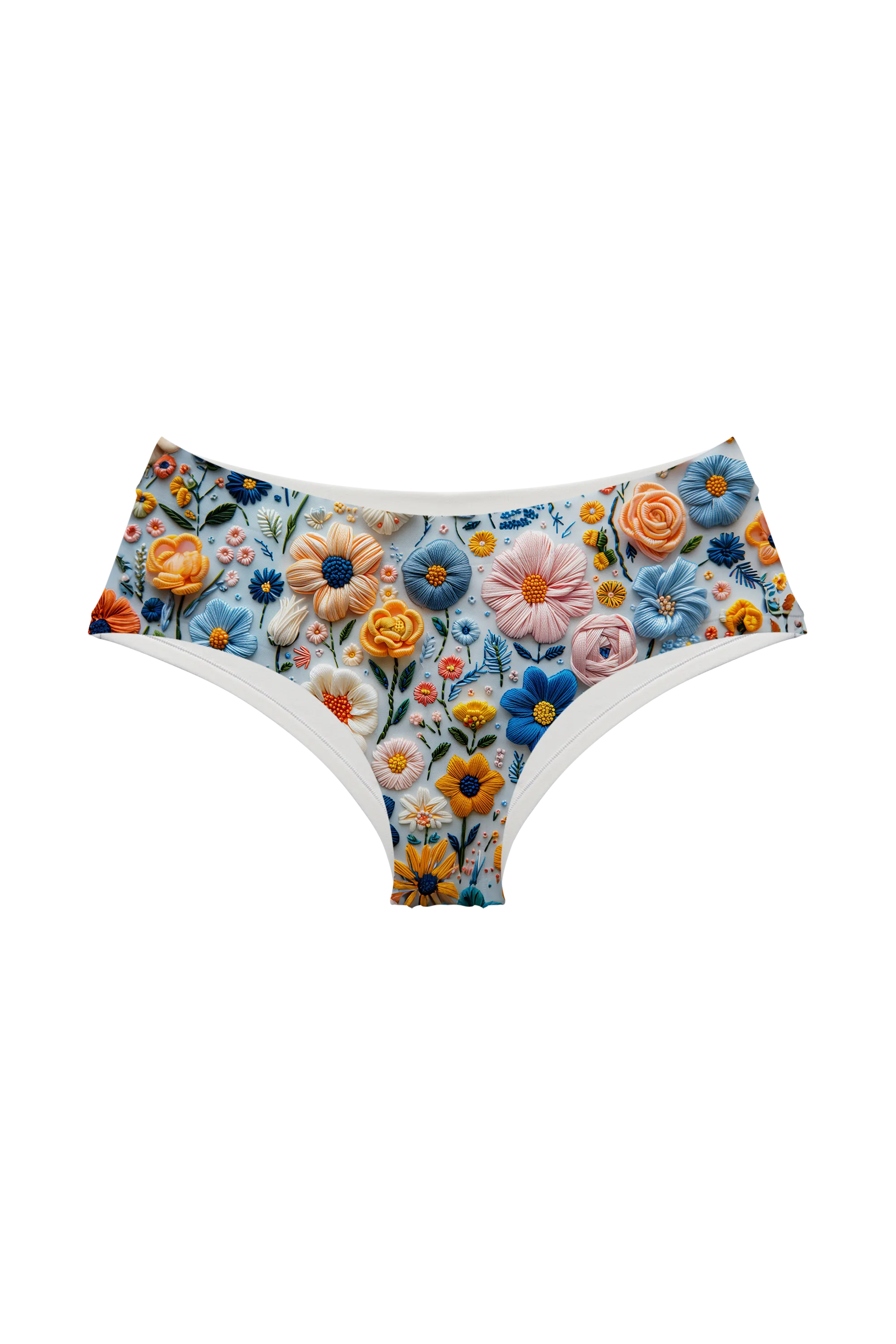 Stitched Wildflower Bed hipster, front view