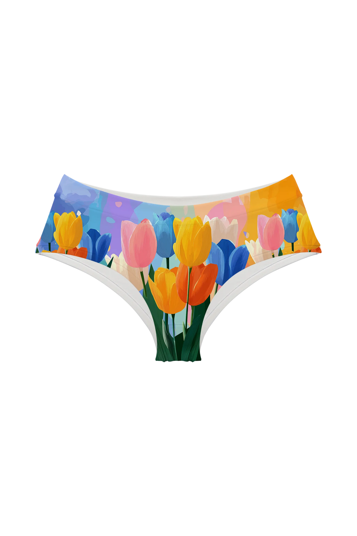 Watercolor Tulips hipster, front view