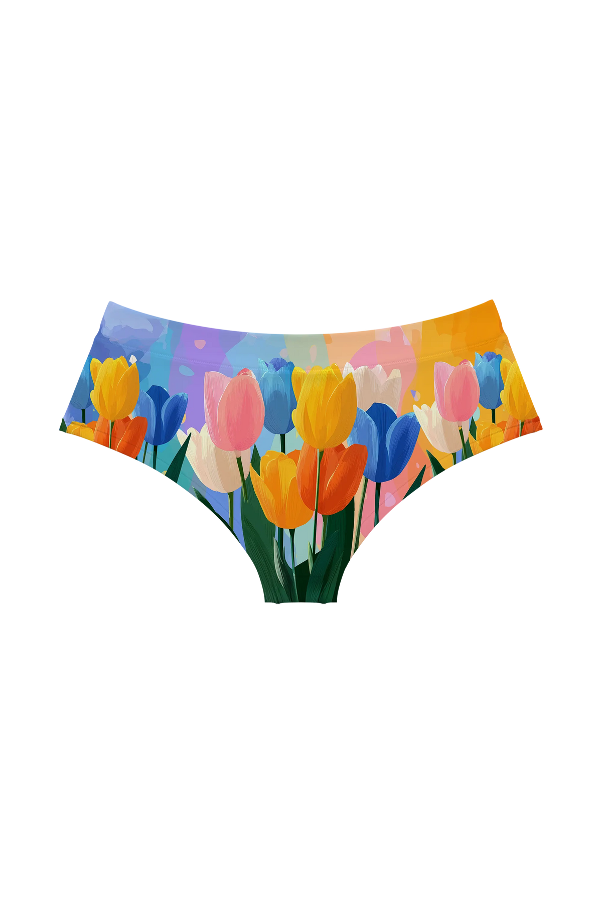 Watercolor Tulips hipster, back view